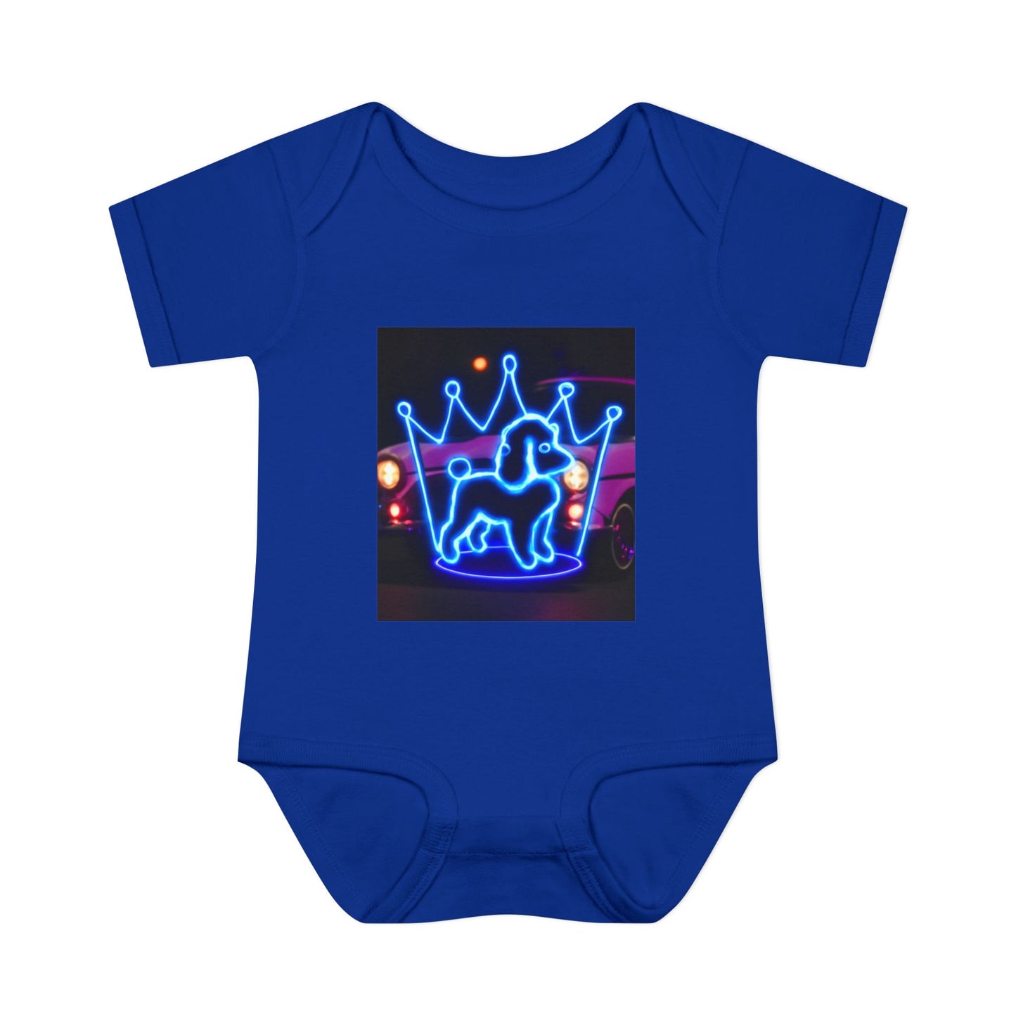 Neon Dog Crown Baby Bodysuit, Cute Infant Outfit, Baby Shower Gift, Newborn Clothes, Pet Lover Apparel, Birthday Gift for Baby