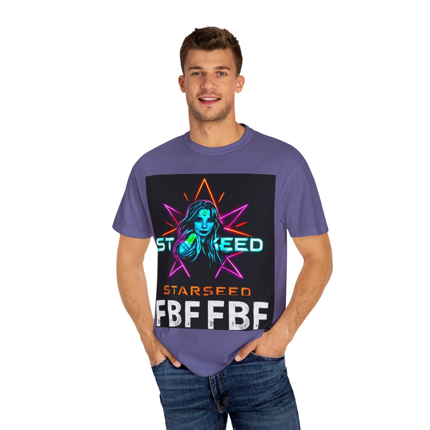 Neon Graphic T-Shirt - Starseed FBF Tee, Unisex Fashion, Cool Gift, Festival Wear, Retro Style, Casual Streetwear