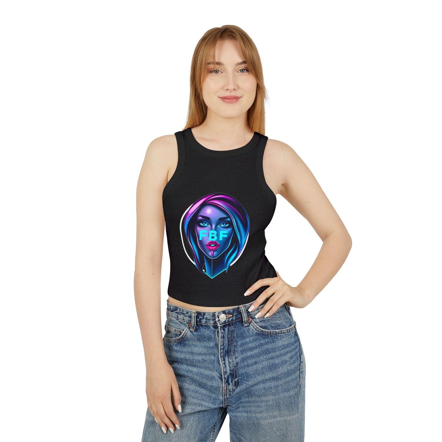 Futuristic Chic Racer Tank Top | Stylish Sleeveless Top for Summer | Perfect for Festivals, Parties, Casual Wear, Gifts