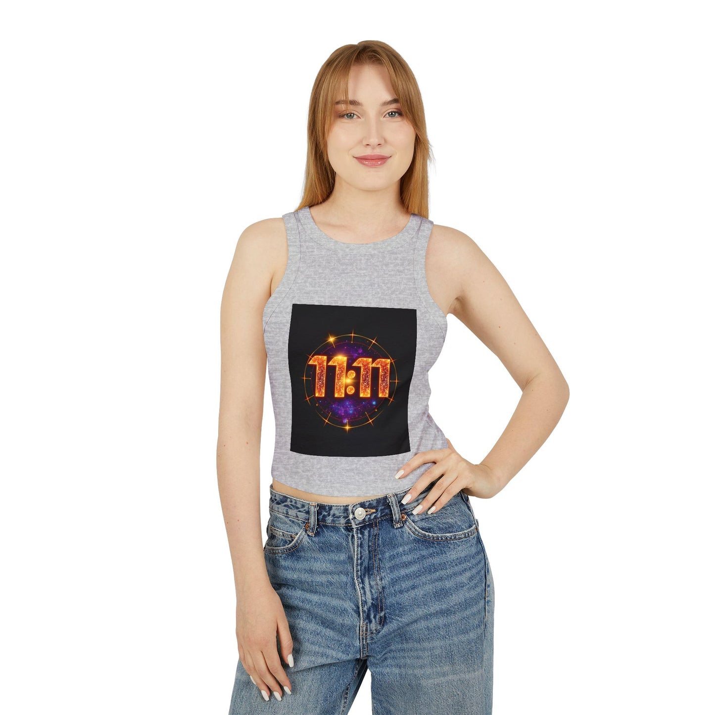 11:11 Women's Micro Rib Racer Tank Top | Motivational Gift, Yoga Wear, Summer Fashion, Spiritual Reminder, Casual Trend