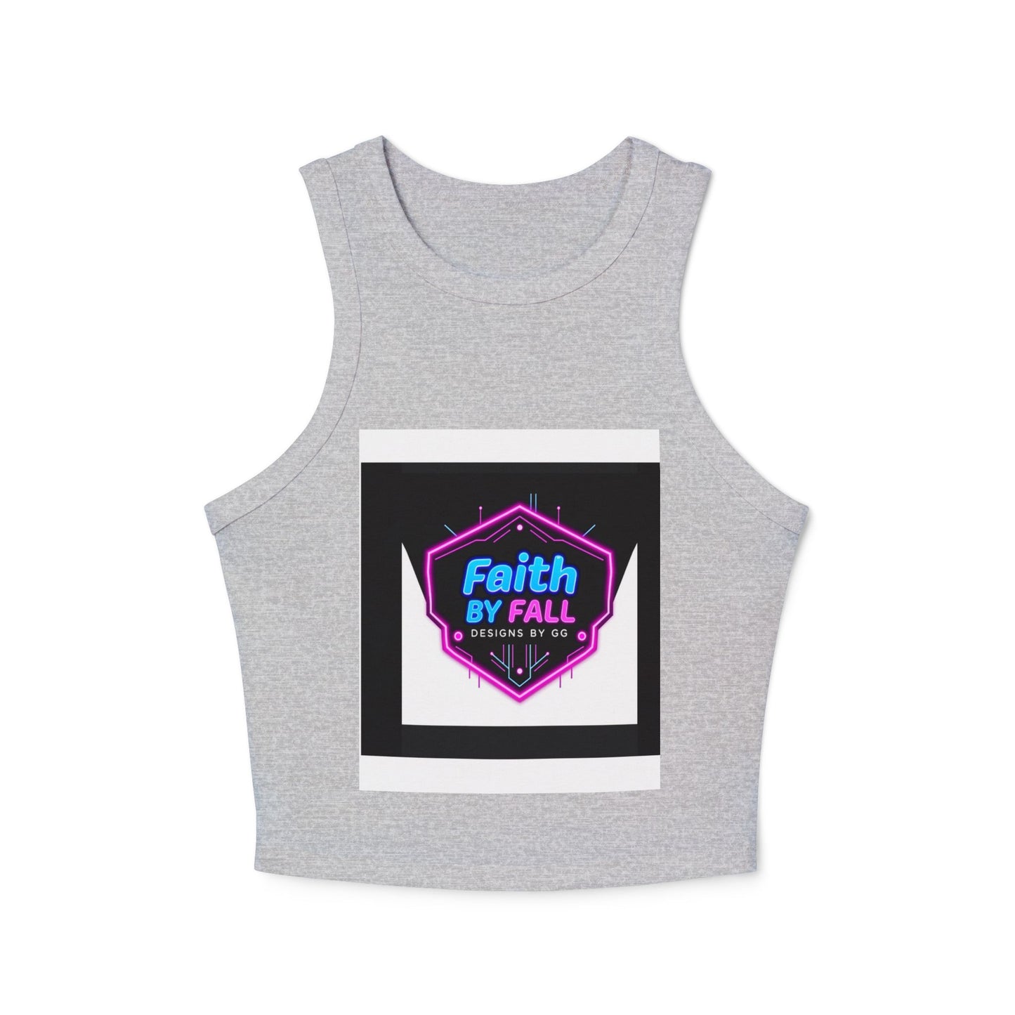 Neon Graphic Racer Tank Top, Faith by Fall, Classy Chic, Trendy Summer Top, Women’s Casual Wear, Stylish Athletic Top, Gift for Her