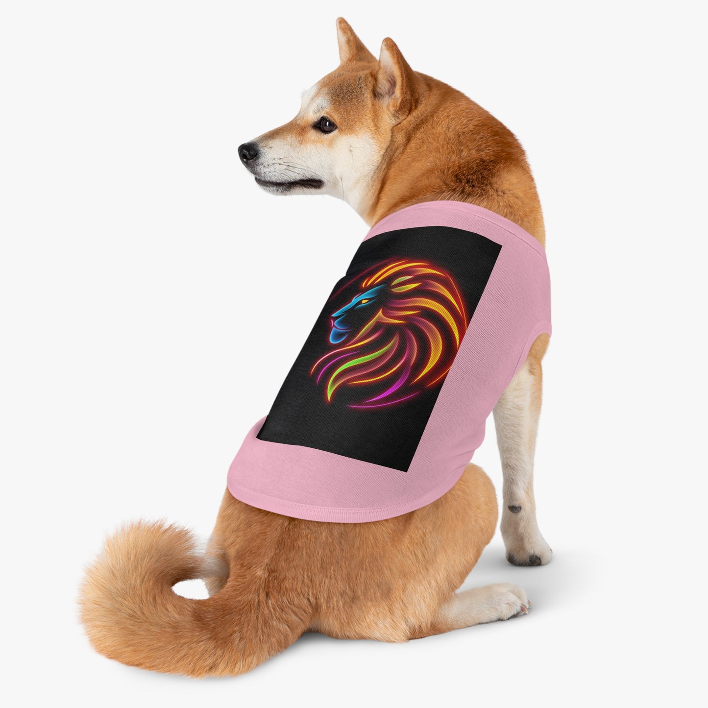 Radiant Lion Design Pet Tank Top, Colorful Dog Apparel, Summer Pet Wear, Cute Pet Gift, Stylish Animal Tank Top