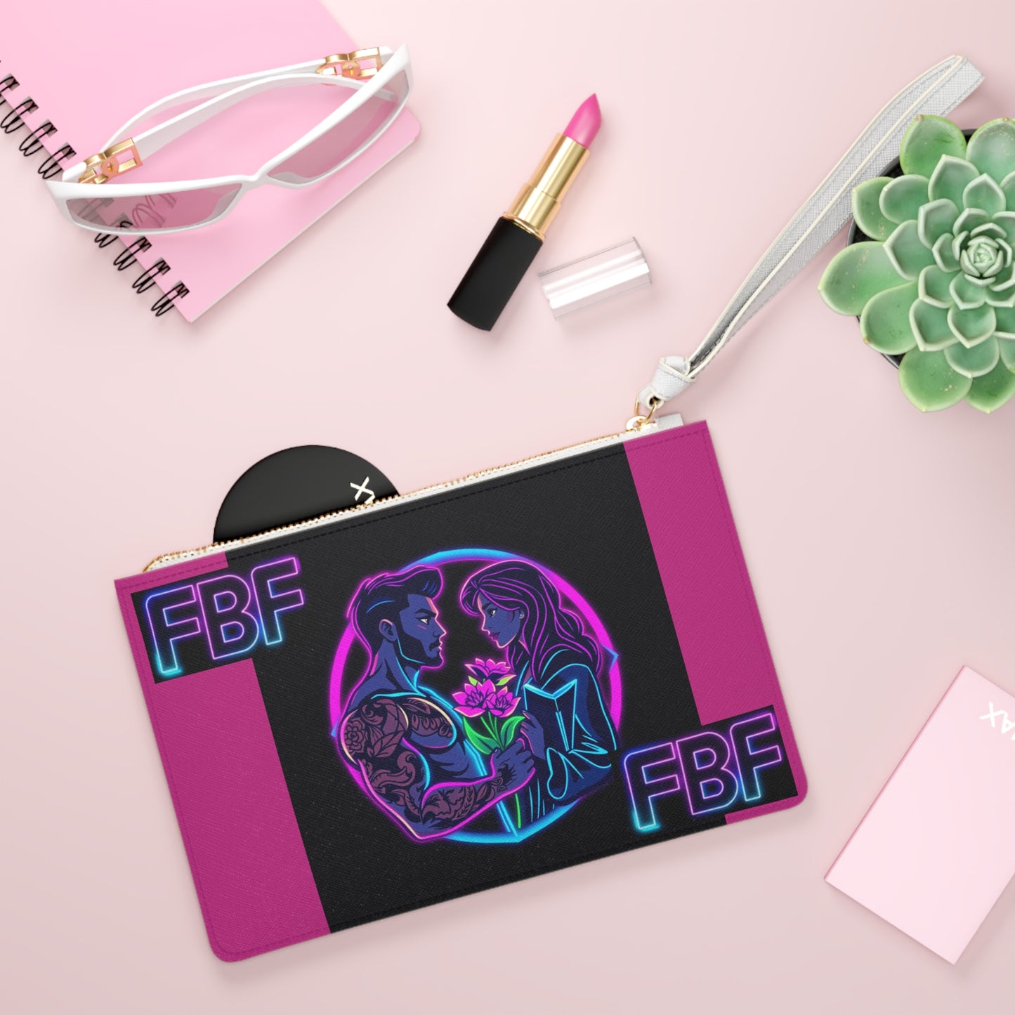 Neon Love Clutch Bag for Couples