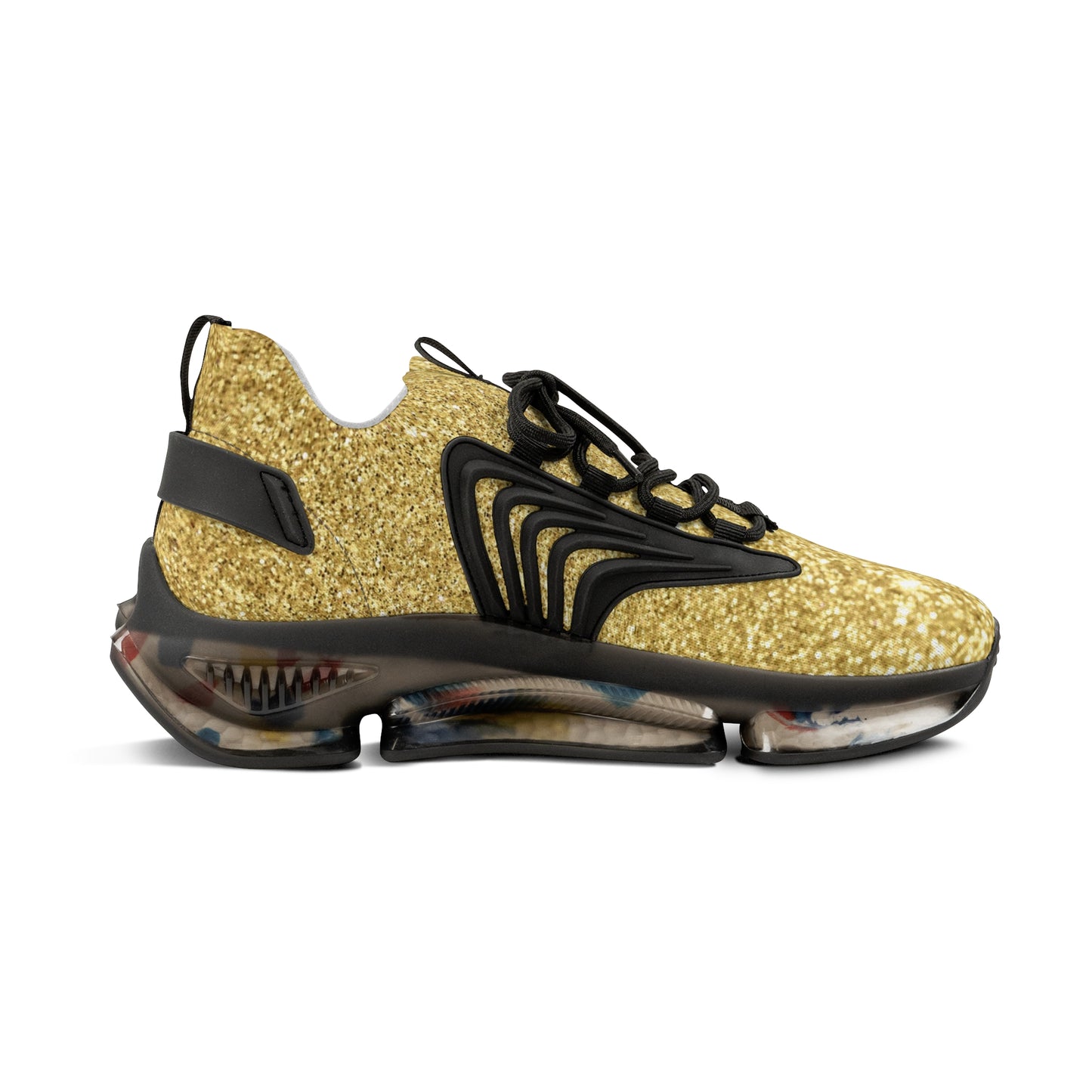 Golden glitter Men's Mesh Sneakers