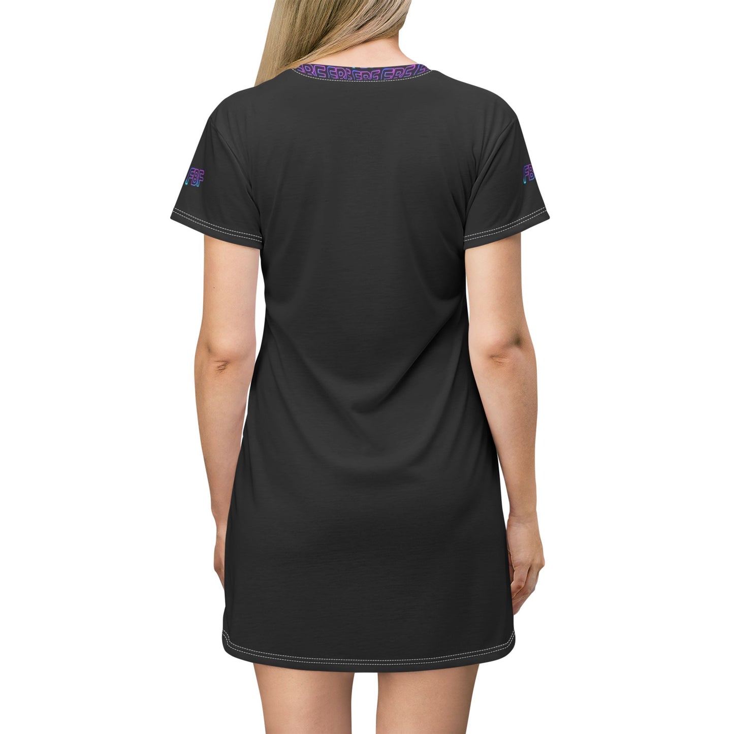 Neon Dance T-Shirt Dress - AOP for Nightlife Vibes