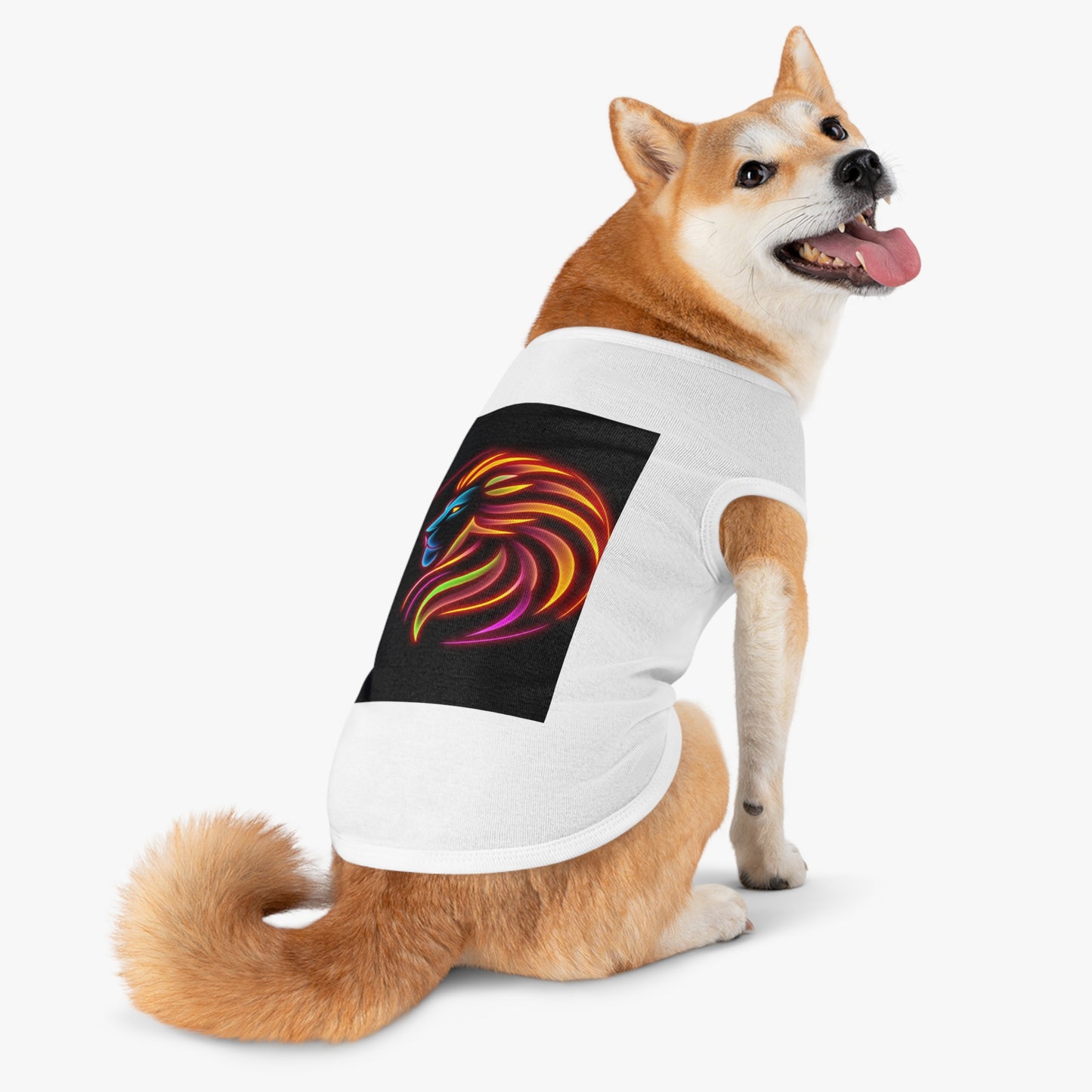 Radiant Lion Design Pet Tank Top, Colorful Dog Apparel, Summer Pet Wear, Cute Pet Gift, Stylish Animal Tank Top