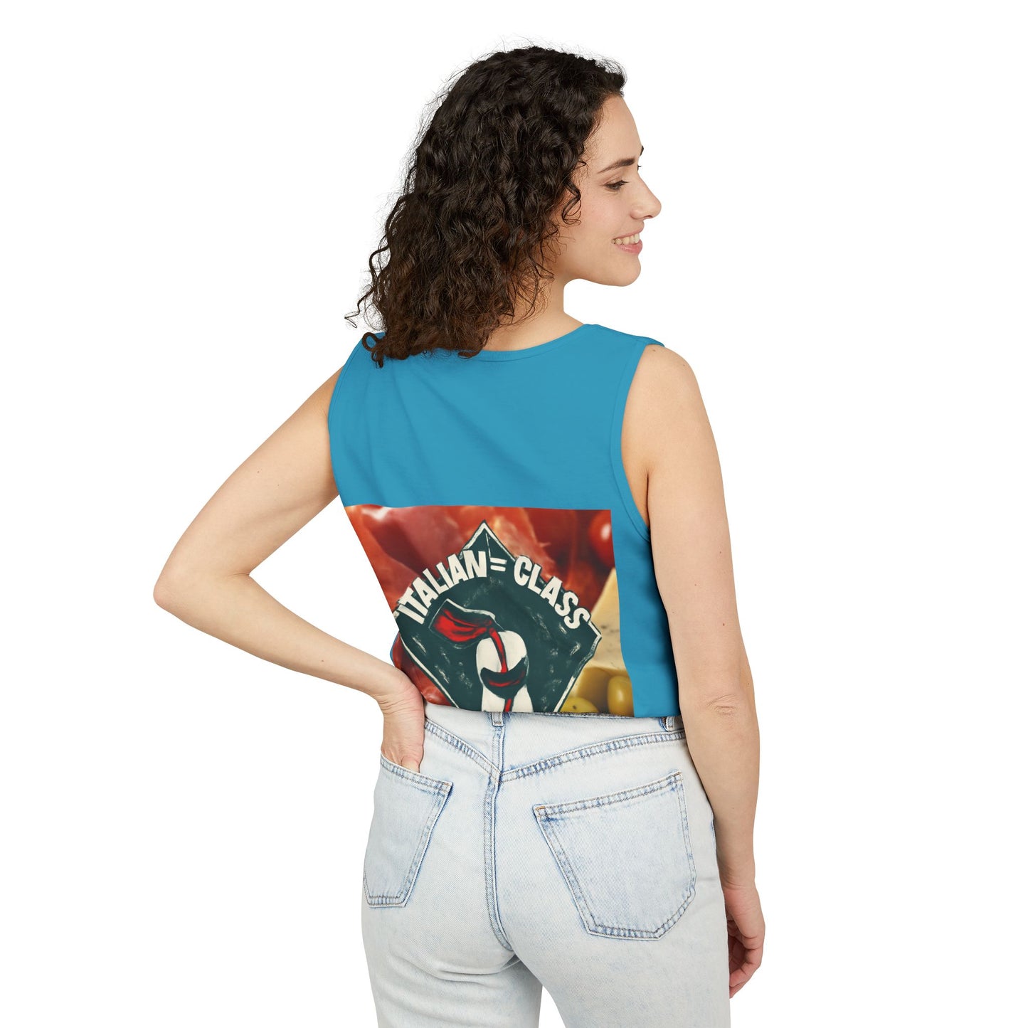 Italian Class Unisex Garment-Dyed Tank Top, Casual Summer Wear, Italian Heritage Gift, Foodie Apparel, Vacation Top