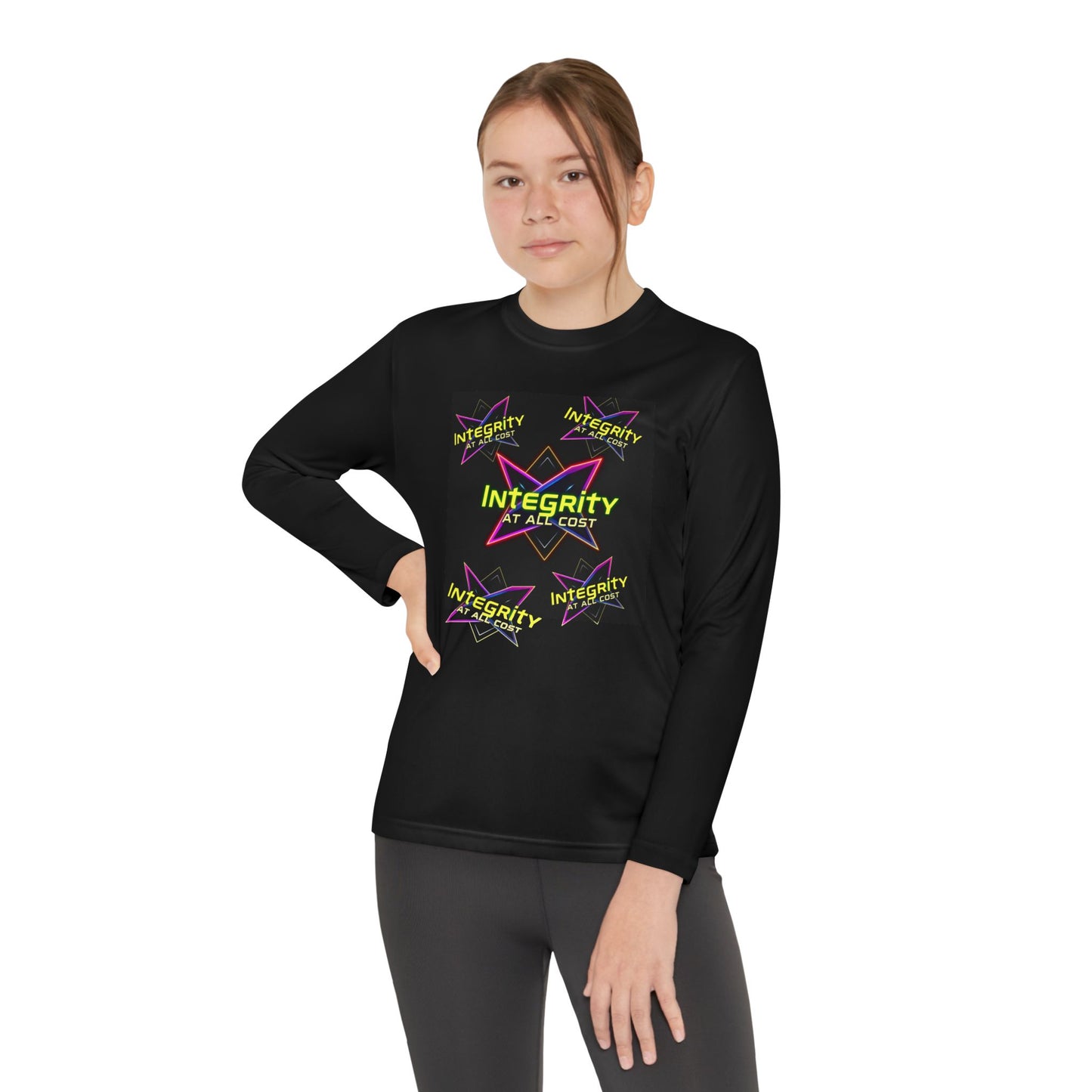Integrity Youth Long Sleeve Tee, Cool Graphic Shirt, Motivational Apparel, Perfect for Sports, Birthday Gift