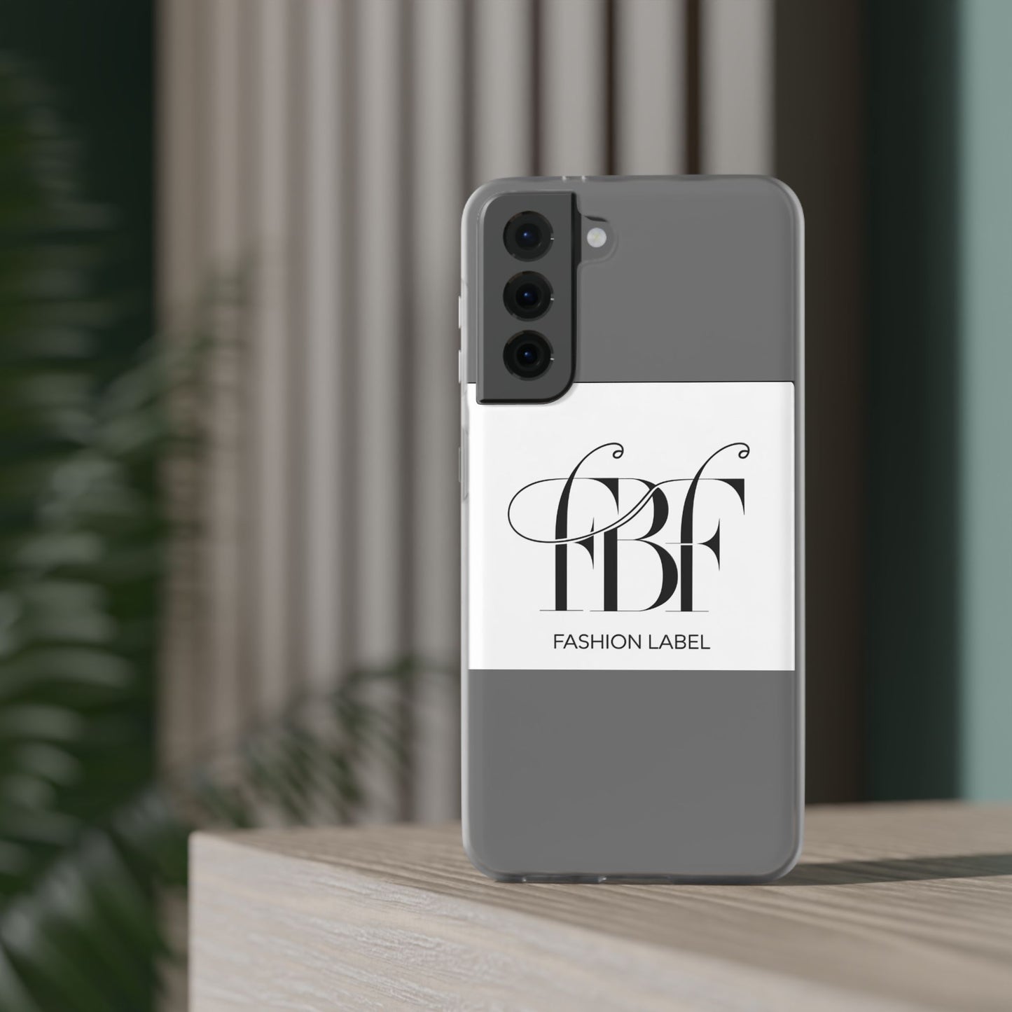 Chic Flexi Phone Case with Fashion Label Design