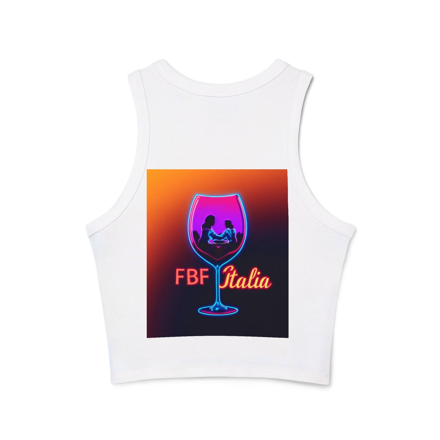 Stylish Women's Micro Rib Racer Tank Top - FBF, Italia, Casual Wear, Summer Outfits, Beach Ready, Drink Enthusiasts