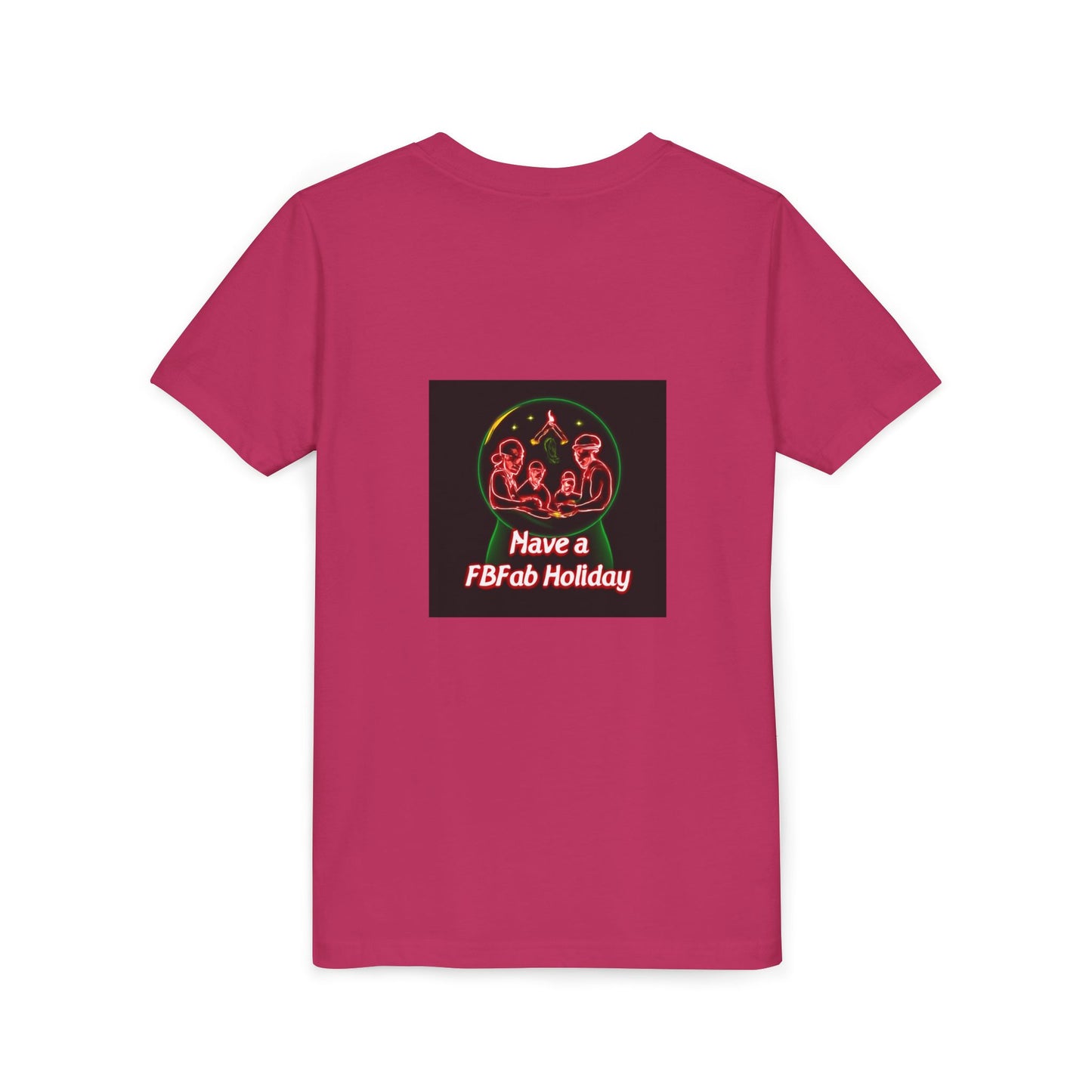 Youth Christmas Short Sleeve Tee, Holiday Tee, Xmas Gift for Kids, Fun Tee for Celebrations, Winter Festive Shirt