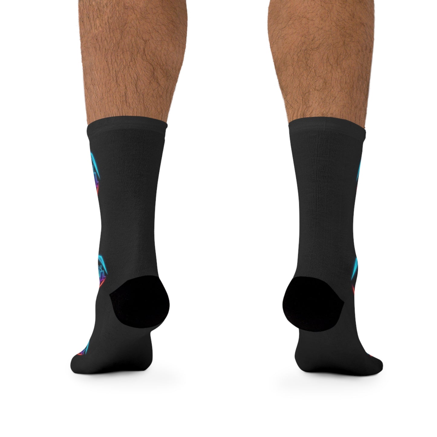 Neon Mermaid Heart Socks — Recycled Poly Crew Socks