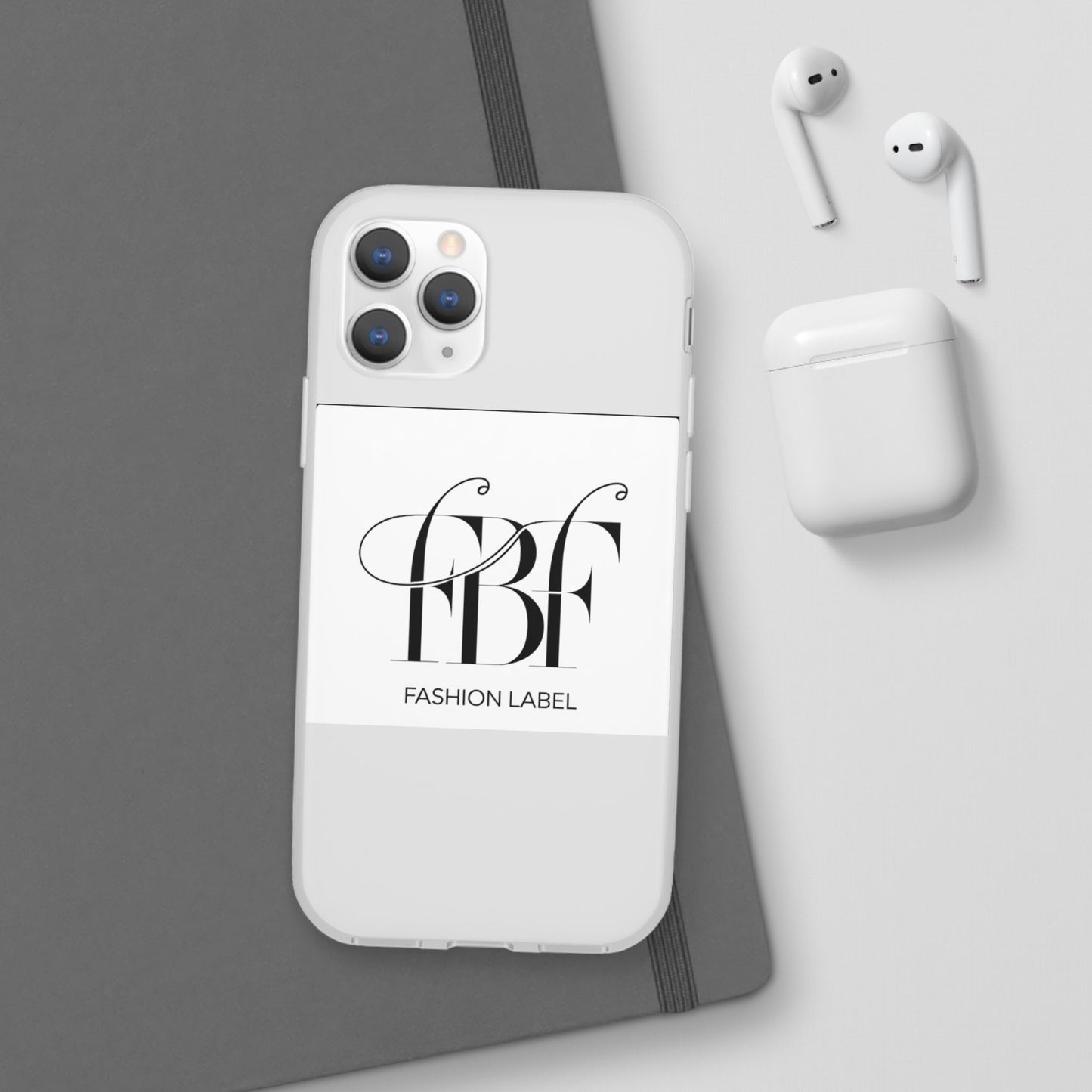 Chic Flexi Phone Case with Fashion Label Design