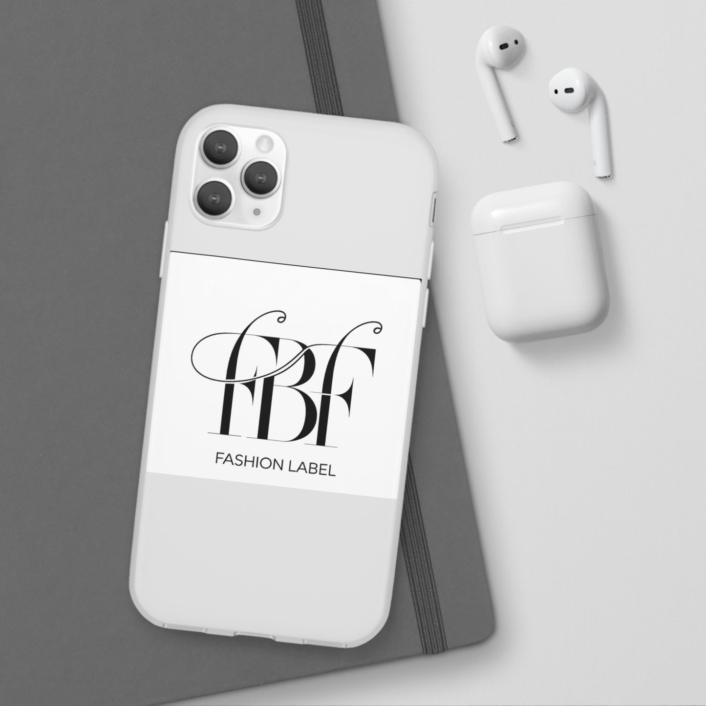 Chic Flexi Phone Case with Fashion Label Design