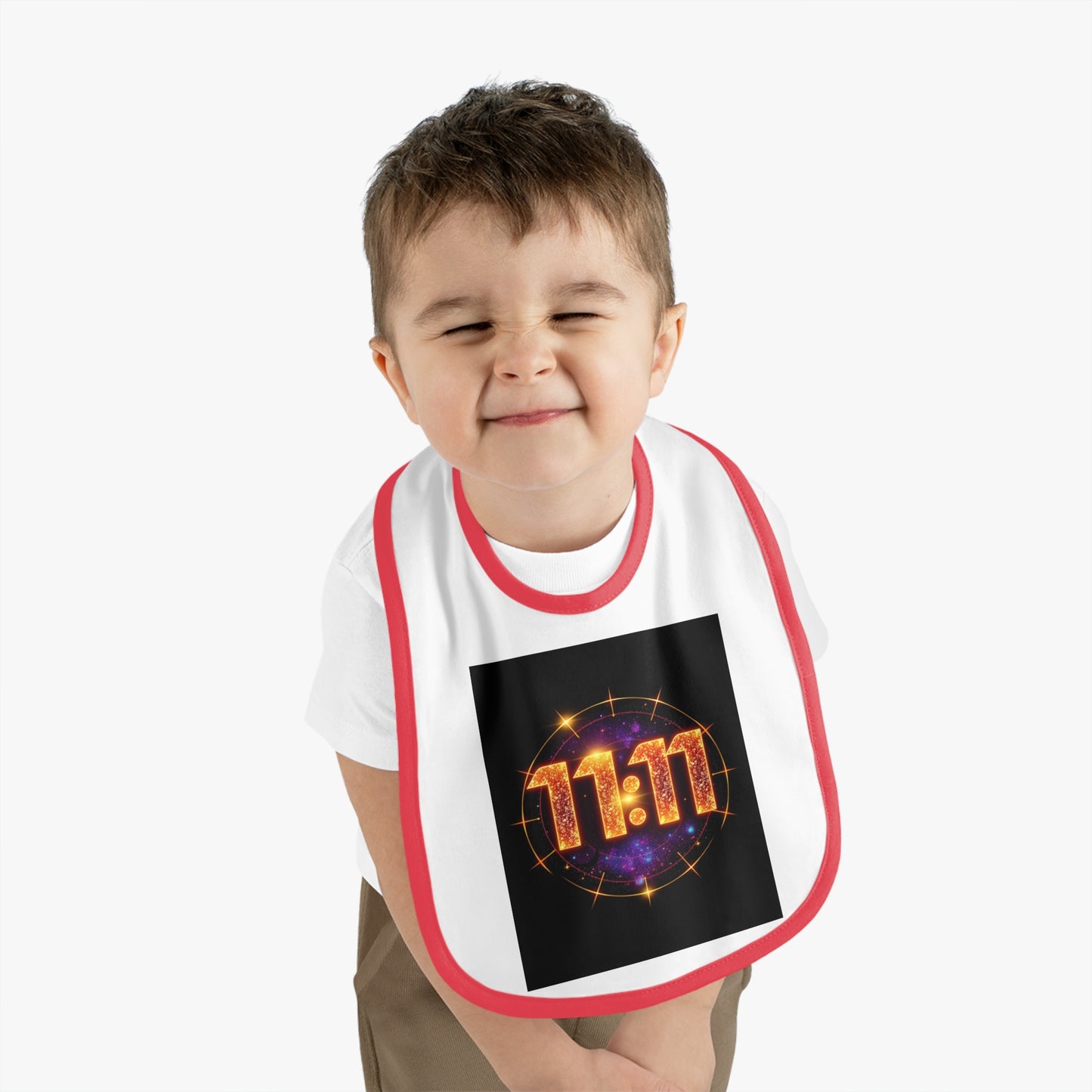 Sparkly 11:11 Baby Bib - Cute Gift for Newborns, Baby Shower, Birthday, Snacks & Meal Time