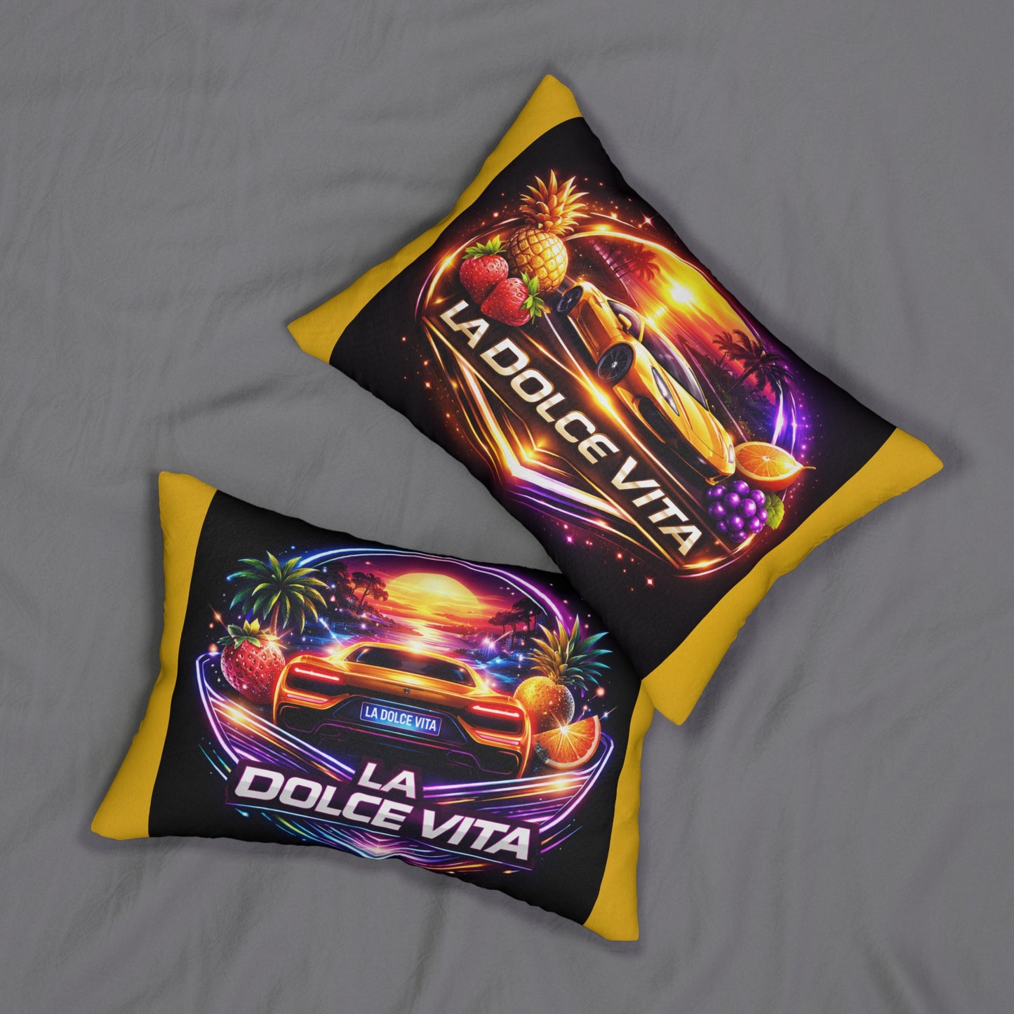 La Dolce Vita Car Sunset Lumbar Pillow