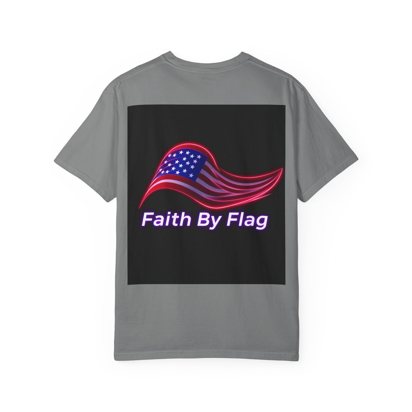 Patriotic T-Shirt with Eagle Graphic | Faith By Flag Tee, Unisex Apparel, Independence Day Shirt, Casual Wear, Gift for Veterans