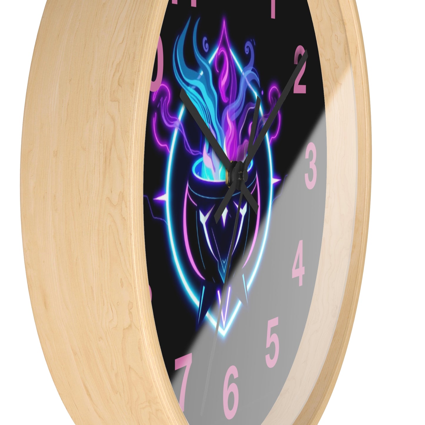 Mystical Flames Wall Clock - Unique Decorative Clock, Home Decor, Gift for Gamers, Fantasy Lovers, Modern Aesthetic