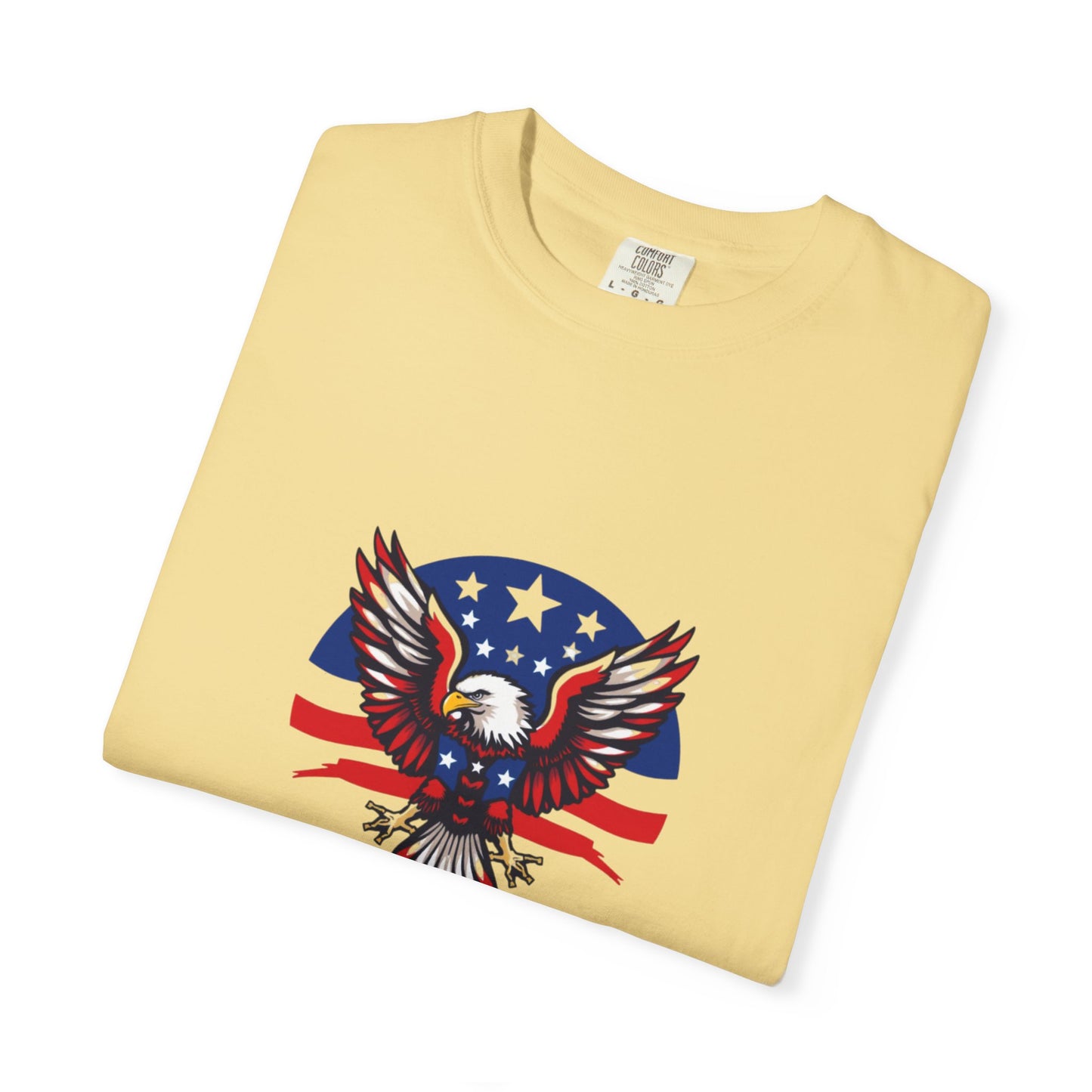 Patriotic T-Shirt with Eagle Graphic | Faith By Flag Tee, Unisex Apparel, Independence Day Shirt, Casual Wear, Gift for Veterans