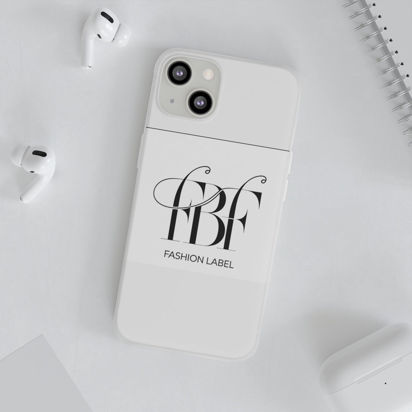 Chic Flexi Phone Case with Fashion Label Design