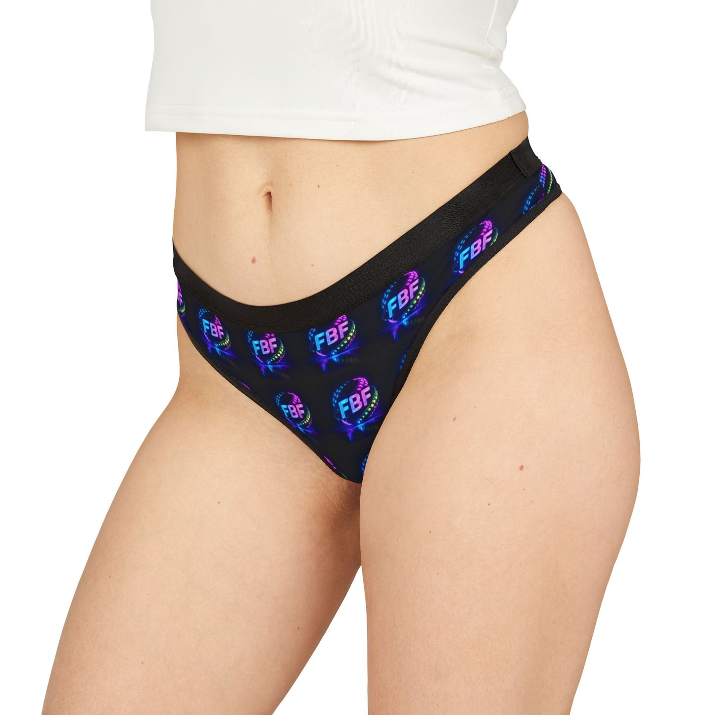 Neon Logo Thong — Women's AOP Neon FBF Print