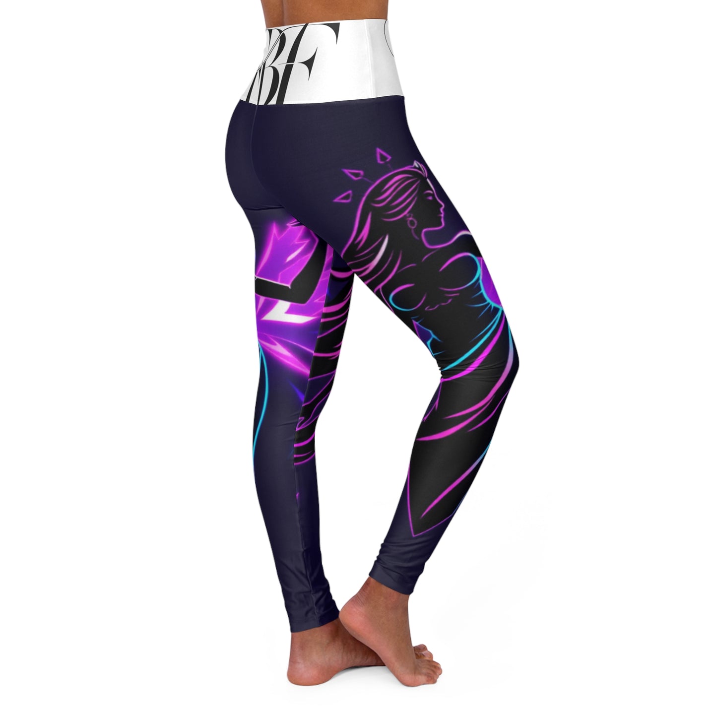 High Waisted Yoga Leggings with Neon Design, Activewear, Fitness Leggings, Workout Pants, Gift for Yogis, Dance Leggings