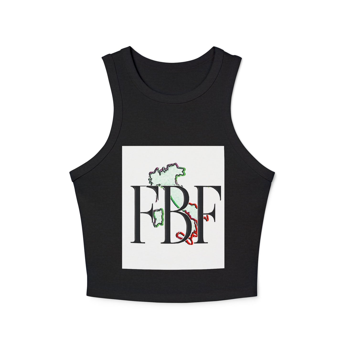 Stylish Women's Crop Tank Top - FBF Graphic, Summer Wear, Festival Top, Trendy Activewear, Casual Outfit