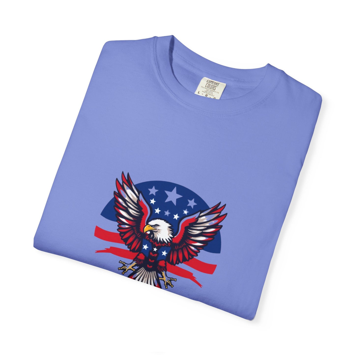Patriotic T-Shirt with Eagle Graphic | Faith By Flag Tee, Unisex Apparel, Independence Day Shirt, Casual Wear, Gift for Veterans