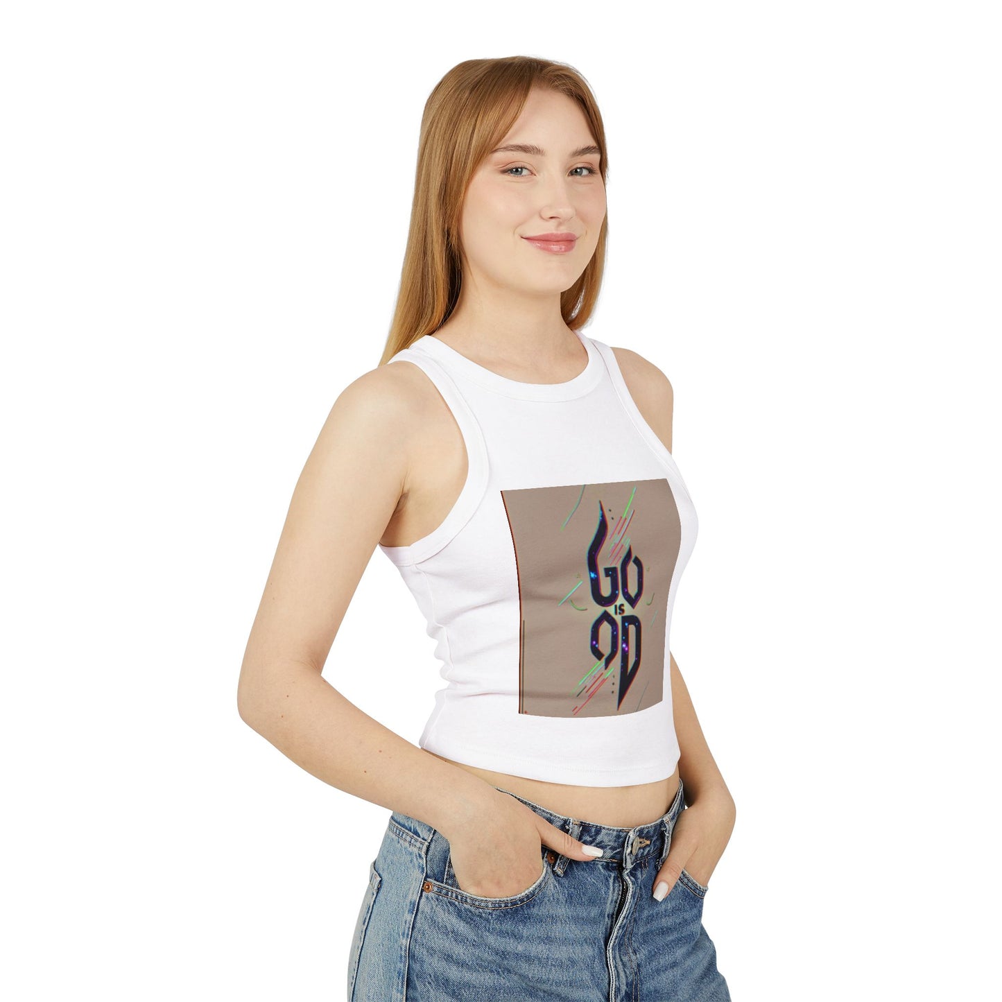 Inspirational Women's Micro Rib Racer Tank Top, Empowerment Tee, Motivational Workout Shirt, Stylish Athleisure Top, Gift for Her