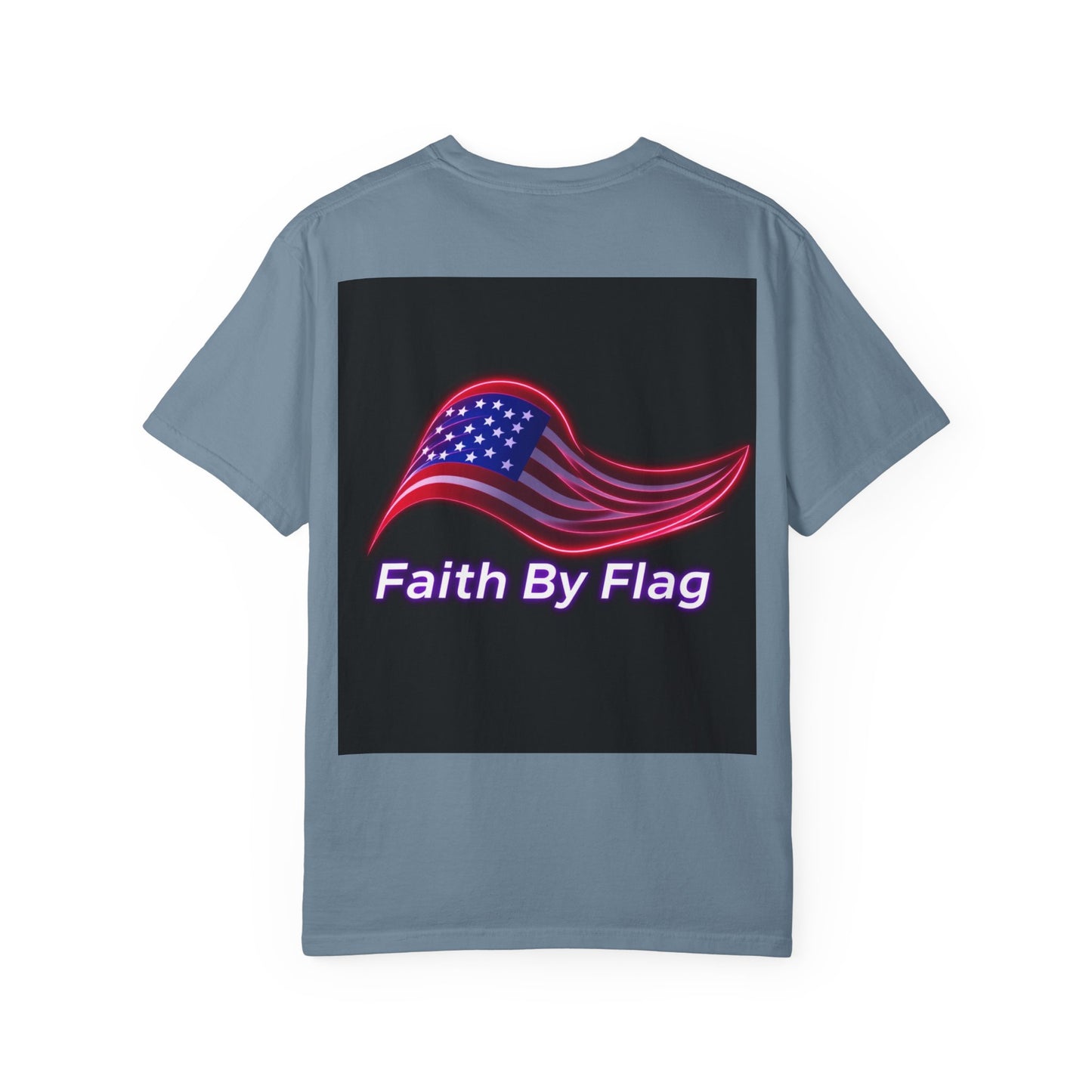Patriotic T-Shirt with Eagle Graphic | Faith By Flag Tee, Unisex Apparel, Independence Day Shirt, Casual Wear, Gift for Veterans