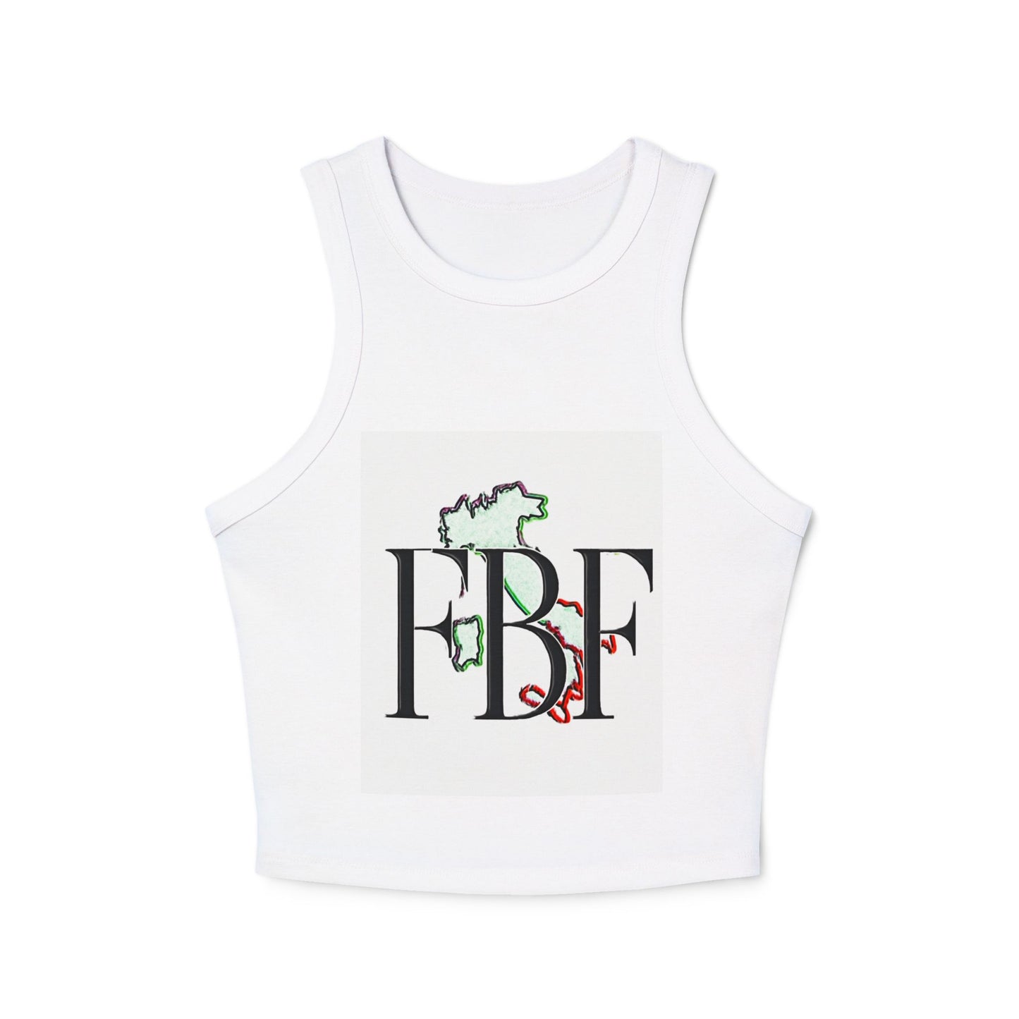 Stylish Women's Crop Tank Top - FBF Graphic, Summer Wear, Festival Top, Trendy Activewear, Casual Outfit