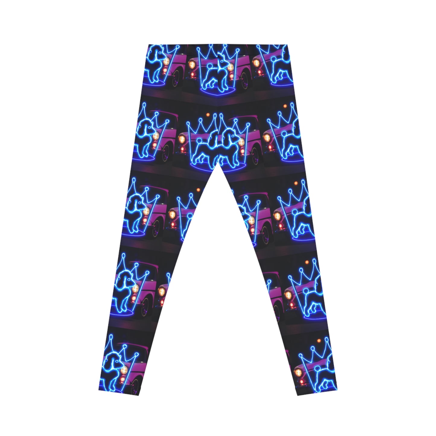 Neon Crown Women's Casual Leggings, Vibrant AOP Activewear, Stylish Jogging Pants, Gift for Her, Festival Clothing, Everyday Comfort