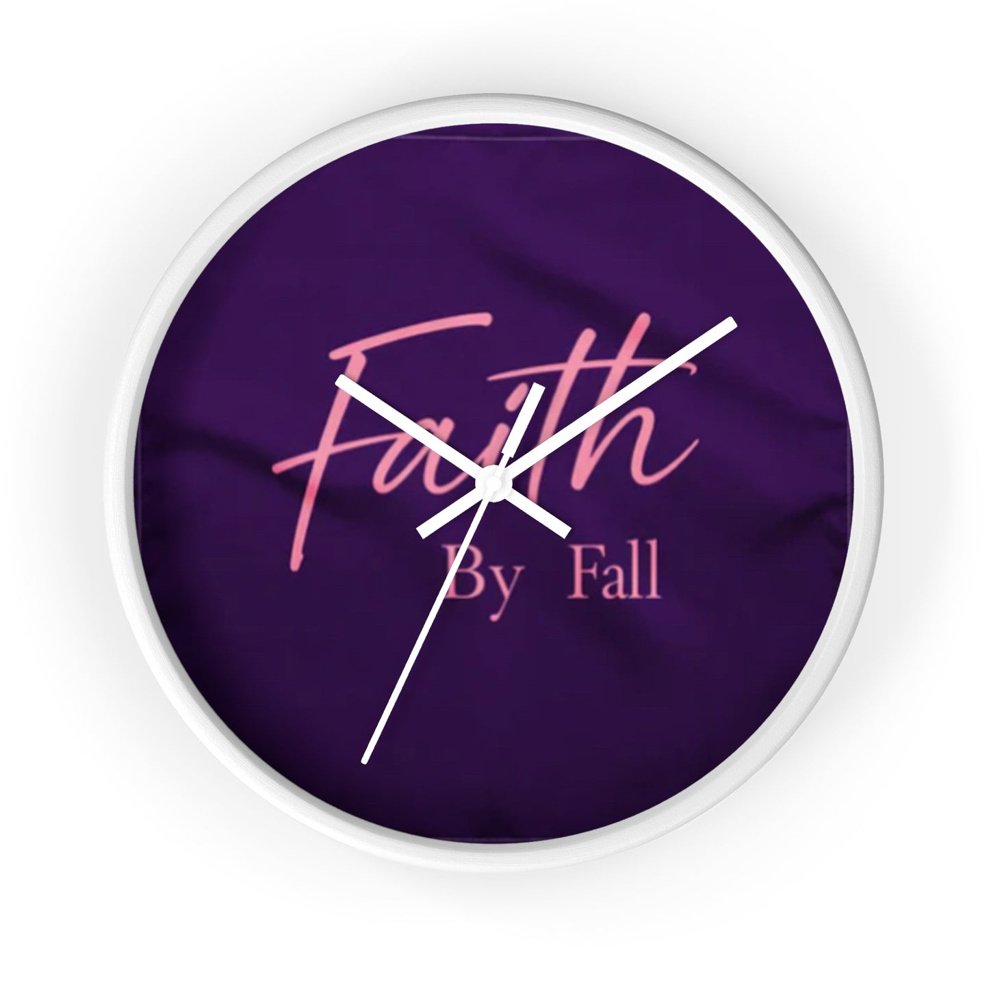 Inspirational Wall Clock - 'Faith By Fall' Purple Decor