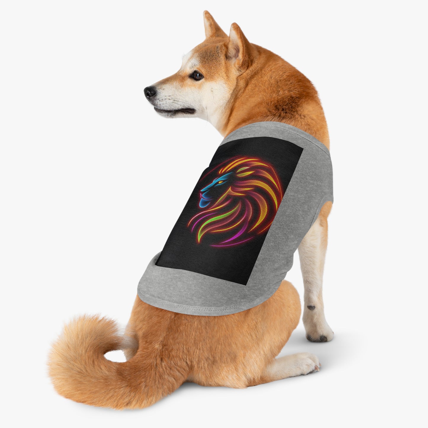 Radiant Lion Design Pet Tank Top, Colorful Dog Apparel, Summer Pet Wear, Cute Pet Gift, Stylish Animal Tank Top