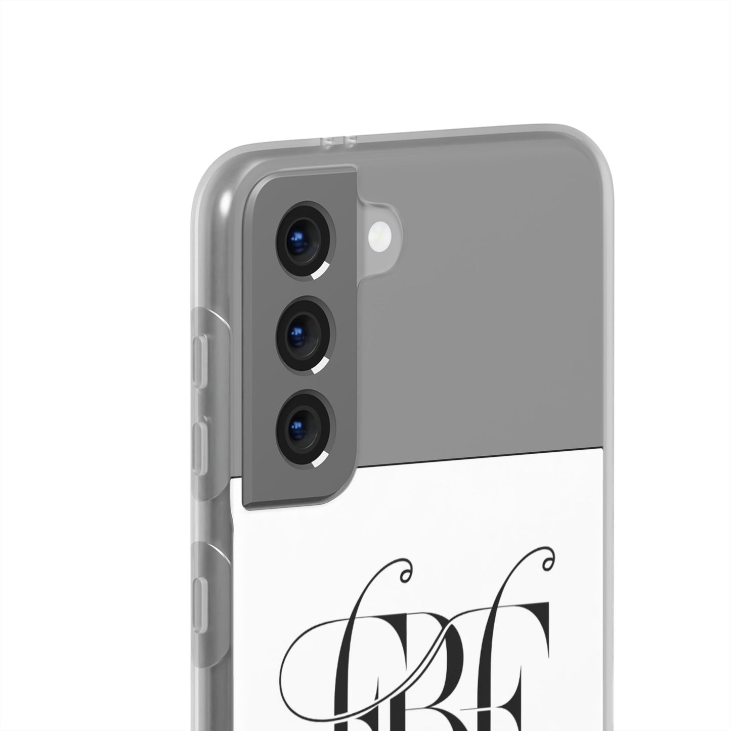 Chic Flexi Phone Case with Fashion Label Design