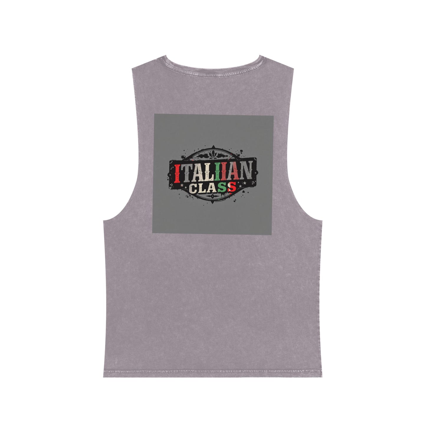 Italian Class Unisex Stonewash Tank Top | Casual Summer Wear, Gift for Food Lovers, BBQ Attire, Vacation Apparel, Culinary Humor