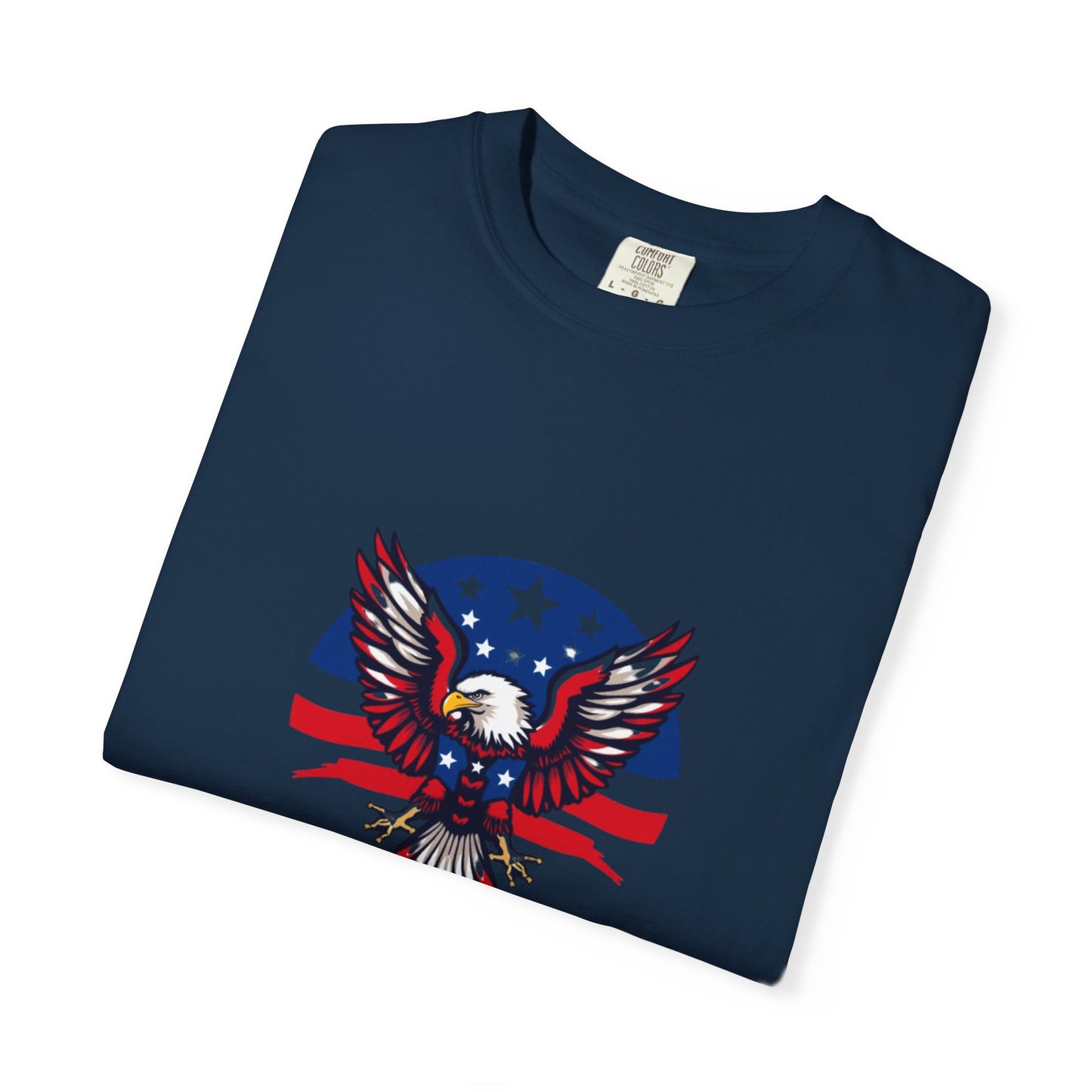 Patriotic T-Shirt with Eagle Graphic | Faith By Flag Tee, Unisex Apparel, Independence Day Shirt, Casual Wear, Gift for Veterans