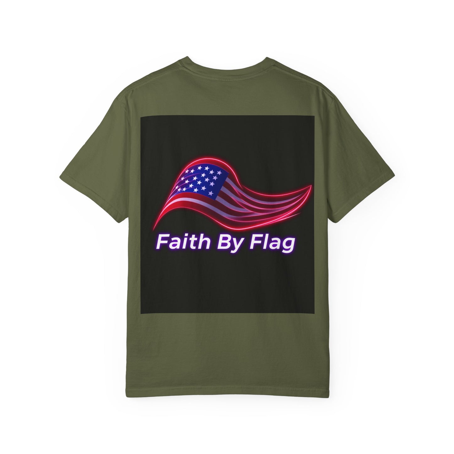 Patriotic T-Shirt with Eagle Graphic | Faith By Flag Tee, Unisex Apparel, Independence Day Shirt, Casual Wear, Gift for Veterans