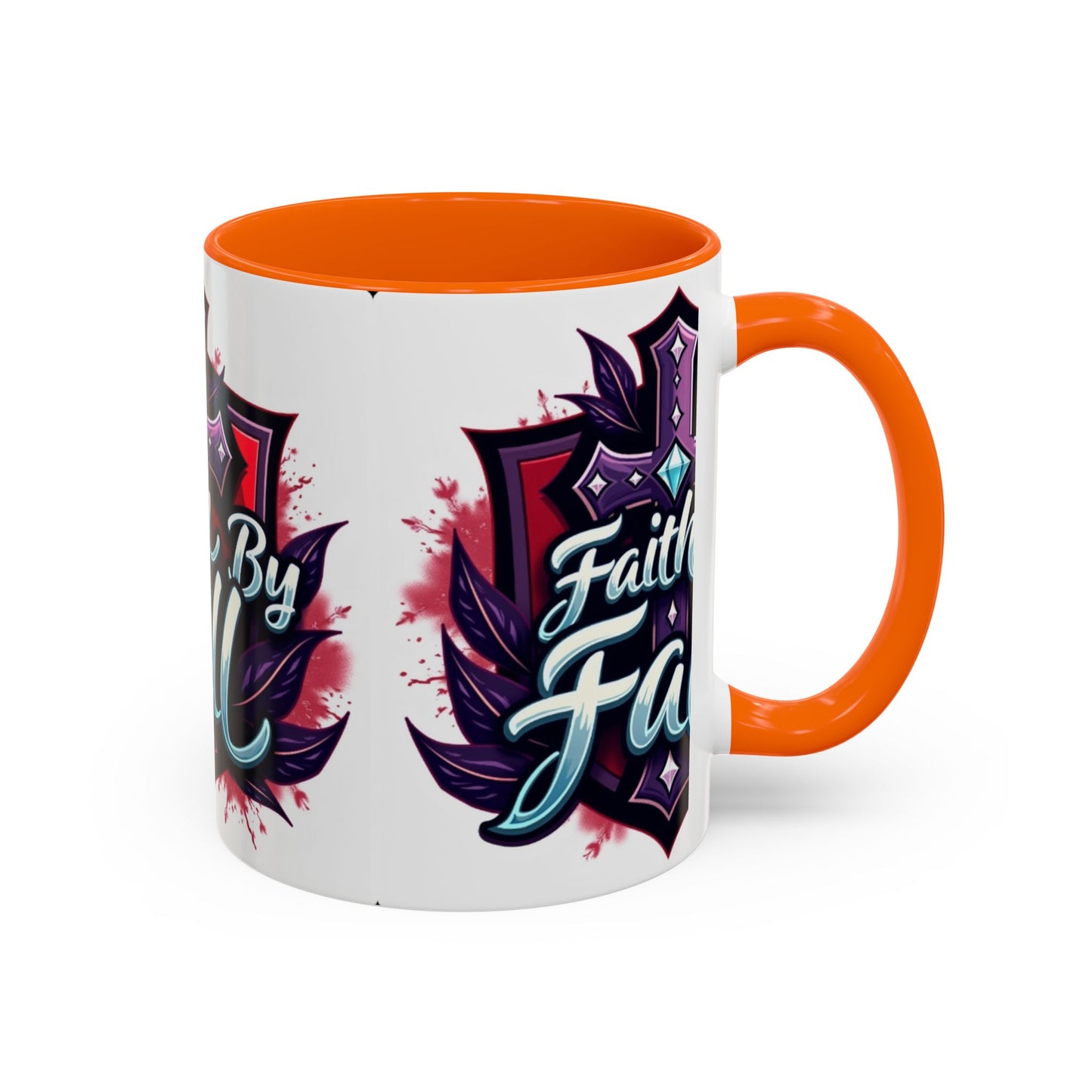 Faith By Fall Accent Coffee Mug, Inspirational Mug, Gift for Coffee Lovers, Autumn Decor, Fall Mugs, Personalized Drinkware