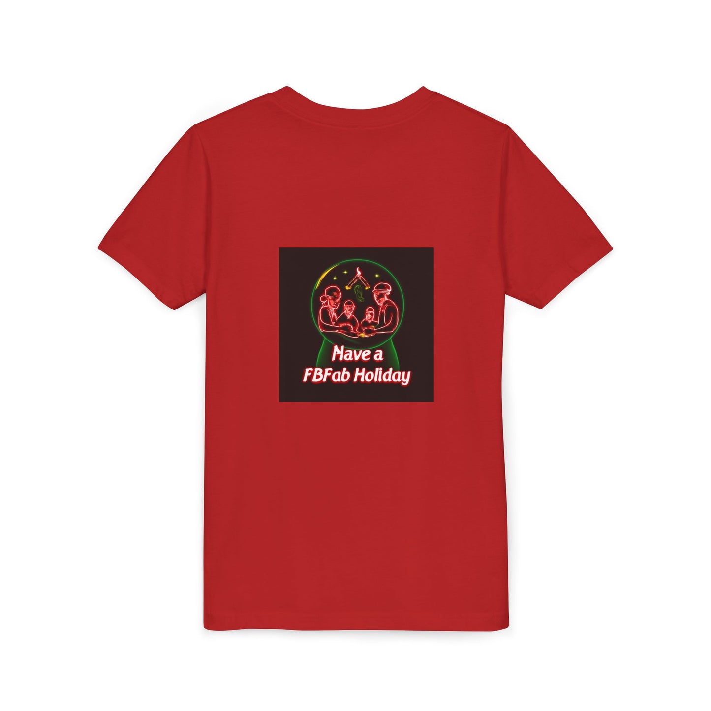 Youth Christmas Short Sleeve Tee, Holiday Tee, Xmas Gift for Kids, Fun Tee for Celebrations, Winter Festive Shirt