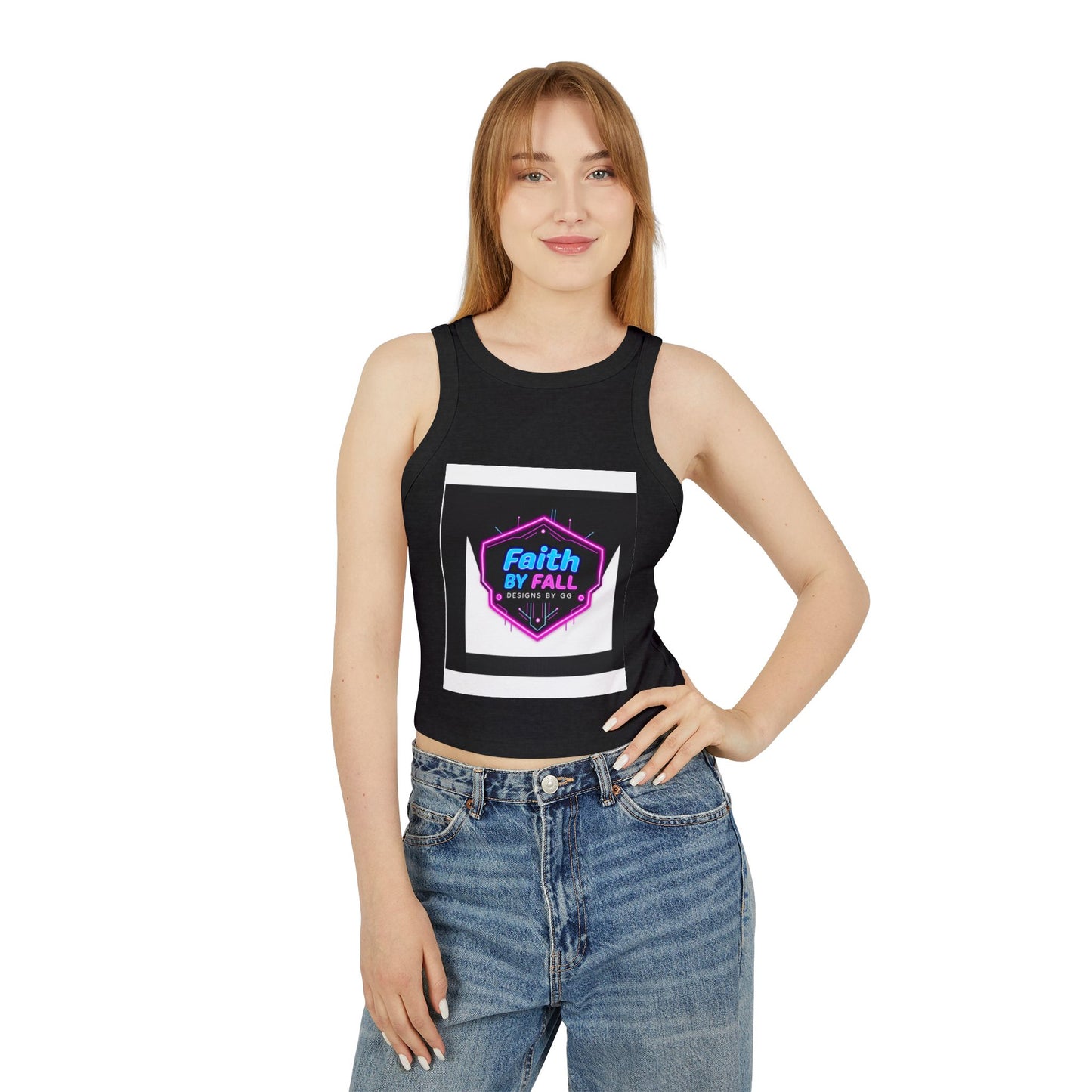Neon Graphic Racer Tank Top, Faith by Fall, Classy Chic, Trendy Summer Top, Women’s Casual Wear, Stylish Athletic Top, Gift for Her