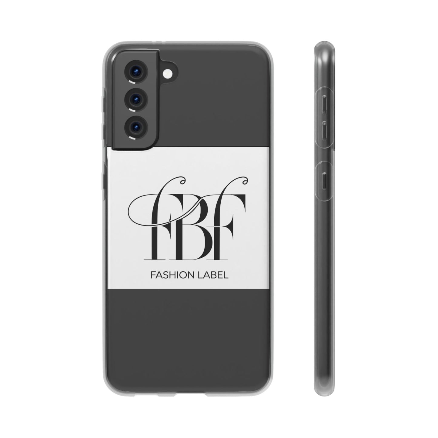Chic Flexi Phone Case with Fashion Label Design