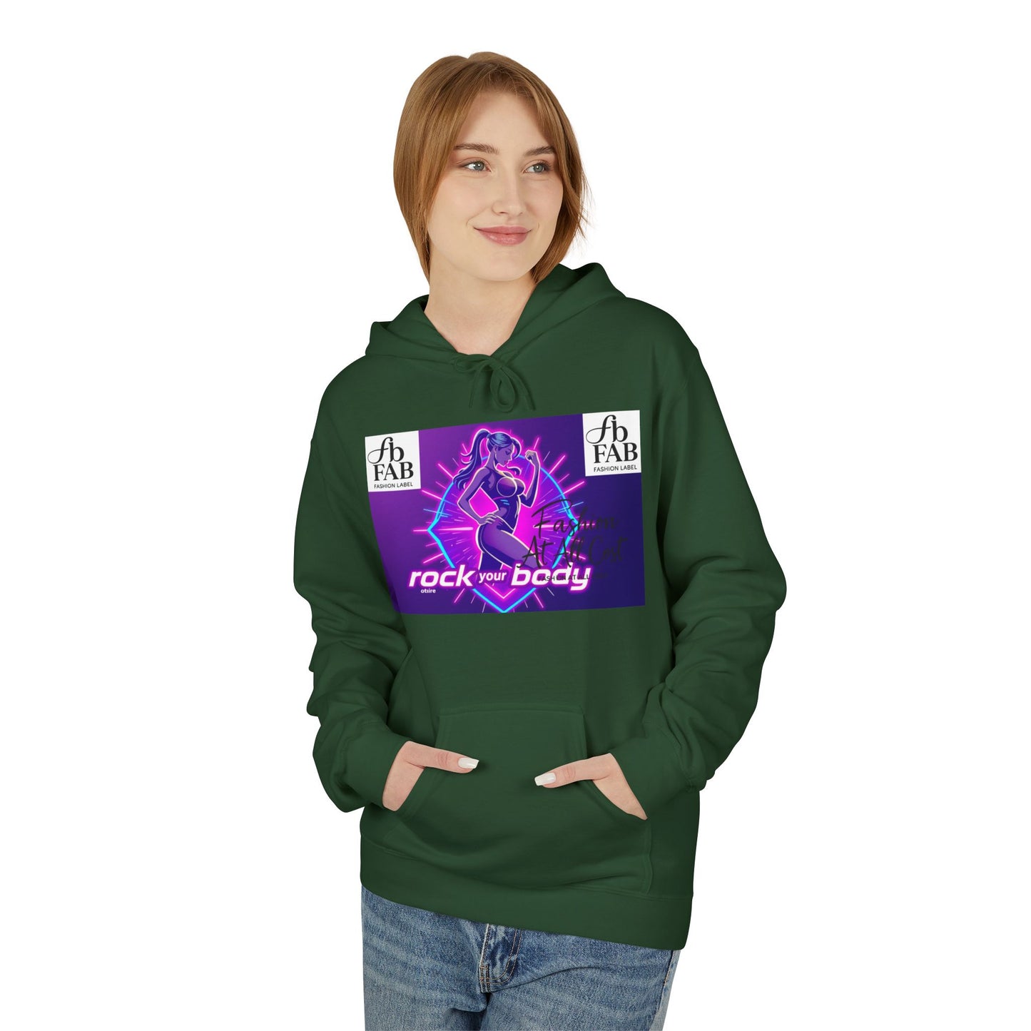 Rock Your Body Fleece Hoodie | Unisex Midweight Hoodie, Cozy Sweatshirt, Unique Gift for Fitness Lovers, Casual Wear, Music Inspired Apparel