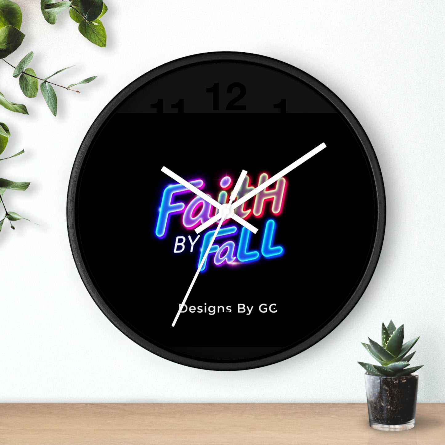 Neon Faith Wall Clock - Inspirational Home Decor | Designs by GG