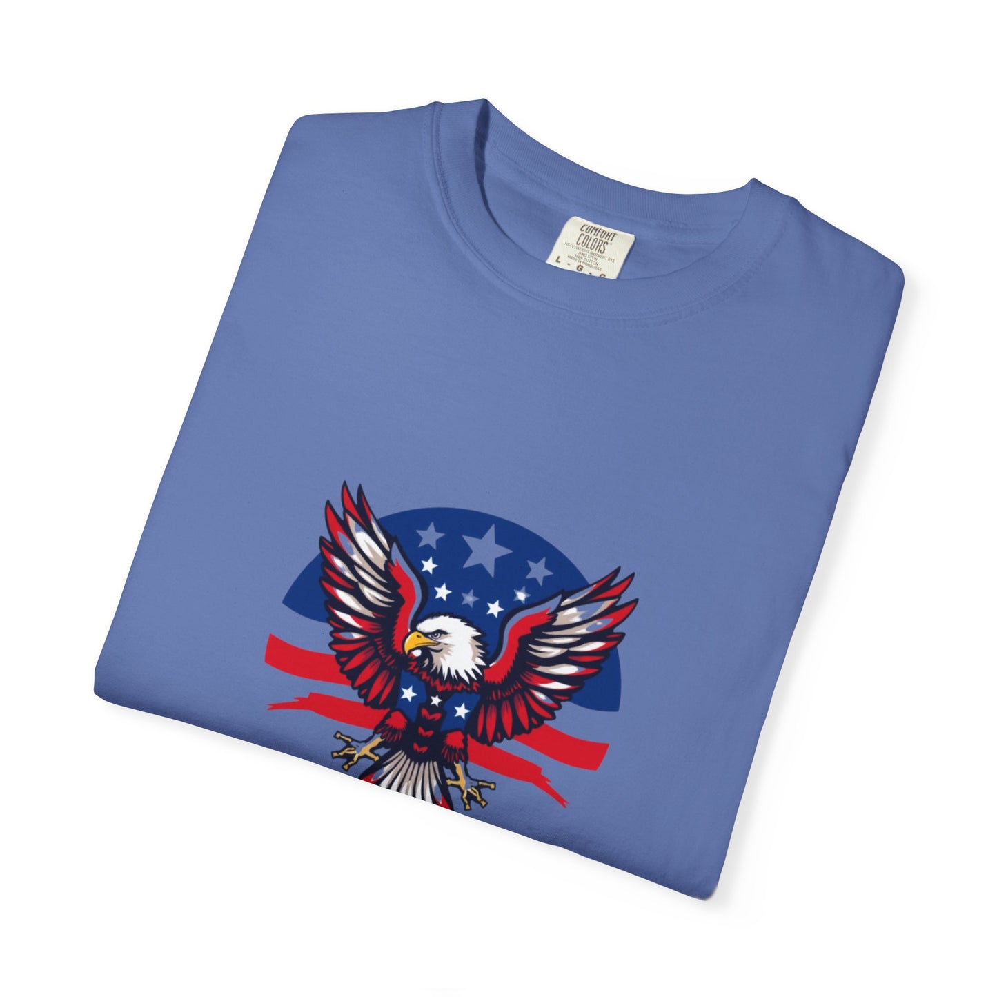 Patriotic T-Shirt with Eagle Graphic | Faith By Flag Tee, Unisex Apparel, Independence Day Shirt, Casual Wear, Gift for Veterans