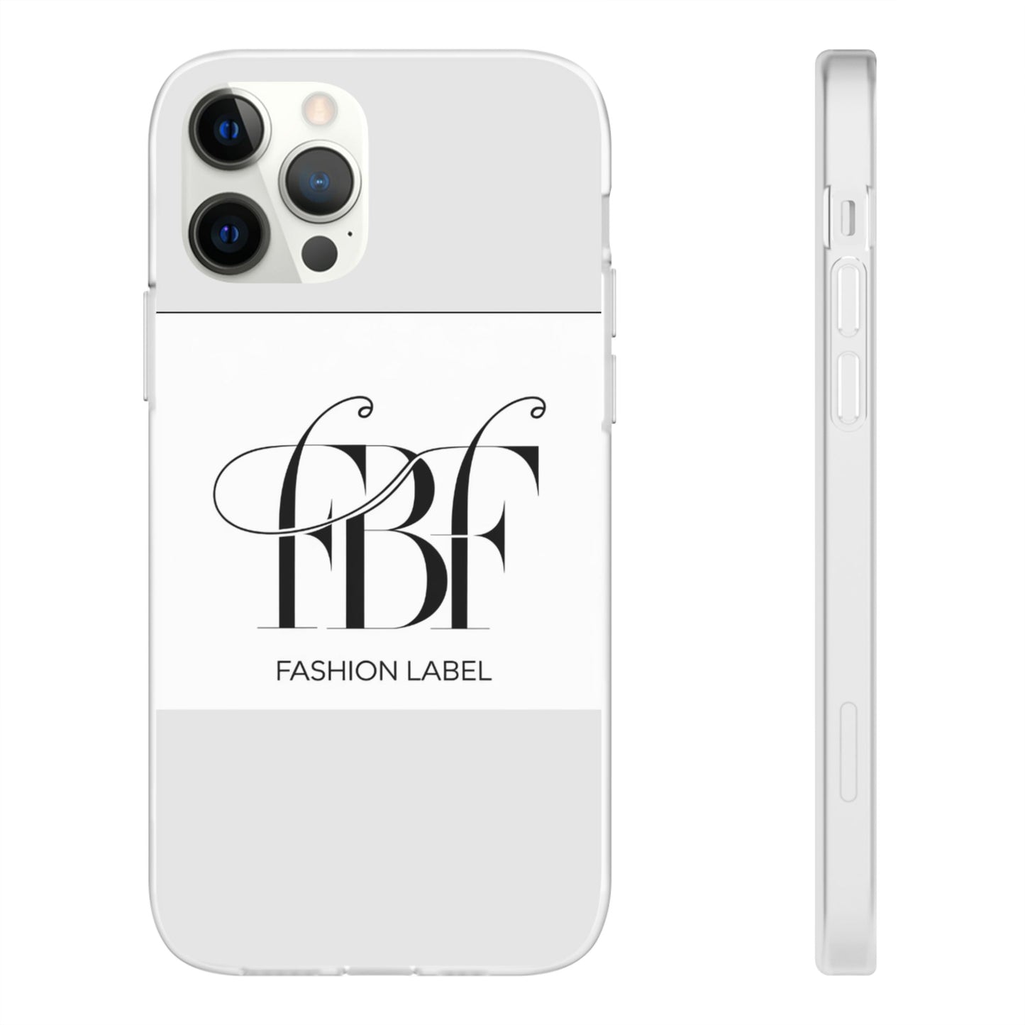 Chic Flexi Phone Case with Fashion Label Design