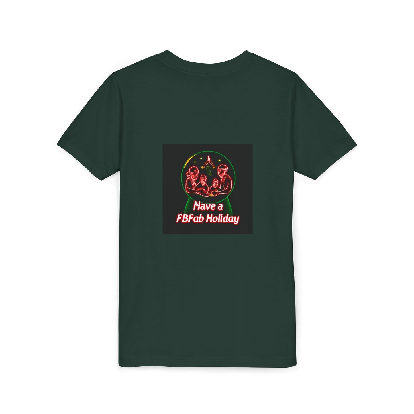 Youth Christmas Short Sleeve Tee, Holiday Tee, Xmas Gift for Kids, Fun Tee for Celebrations, Winter Festive Shirt