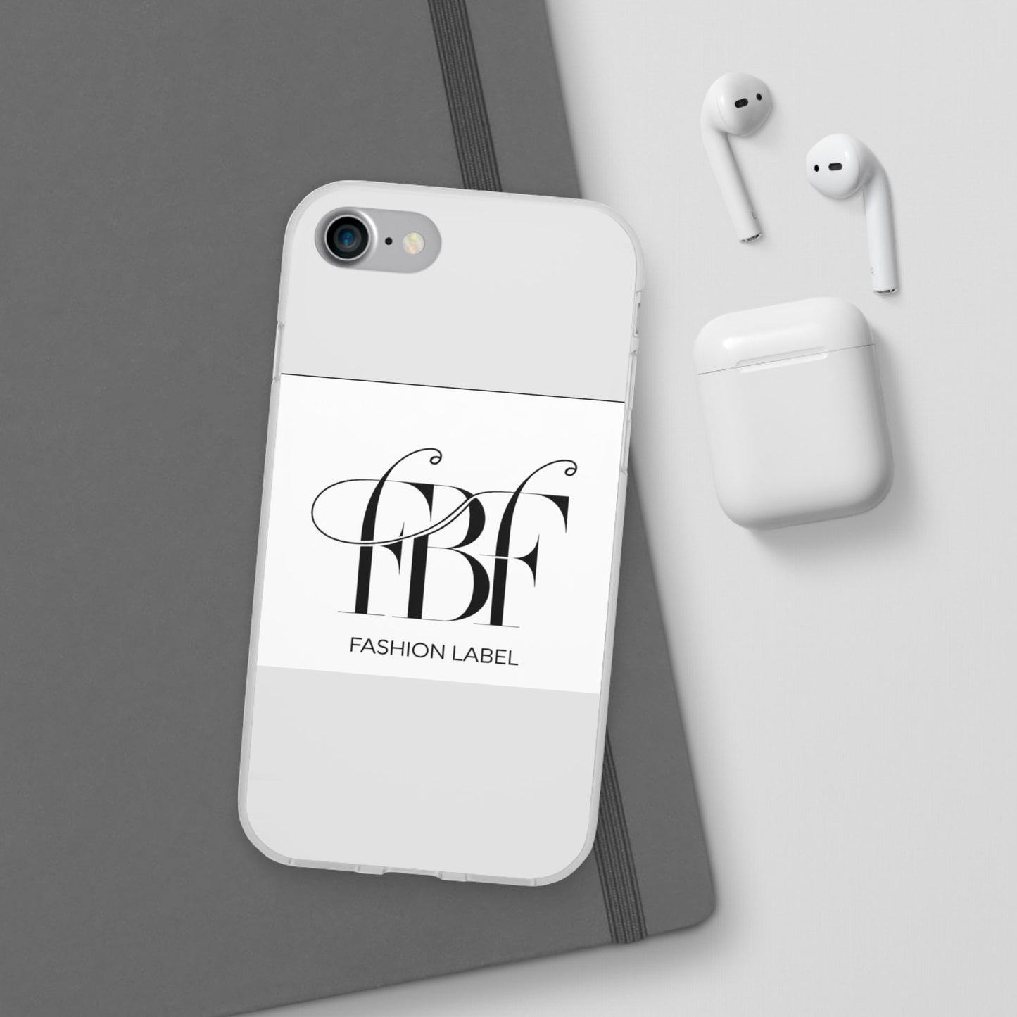 Chic Flexi Phone Case with Fashion Label Design