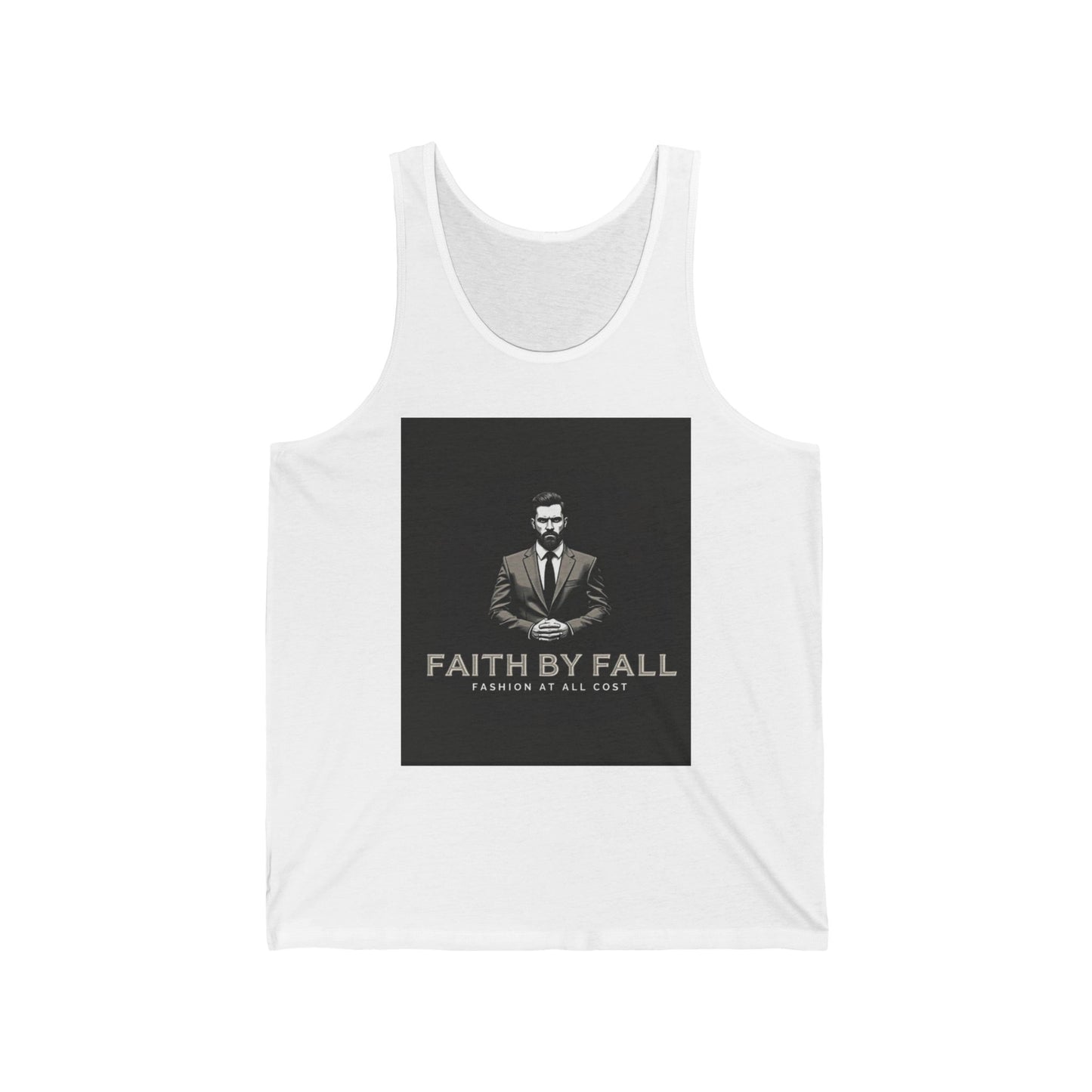 Stylish Unisex Jersey Tank - "Faith By Fall" Graphic Tee for Fashion Lovers, Casual Wear, Summer Style, Gift Idea, Motivational Apparel