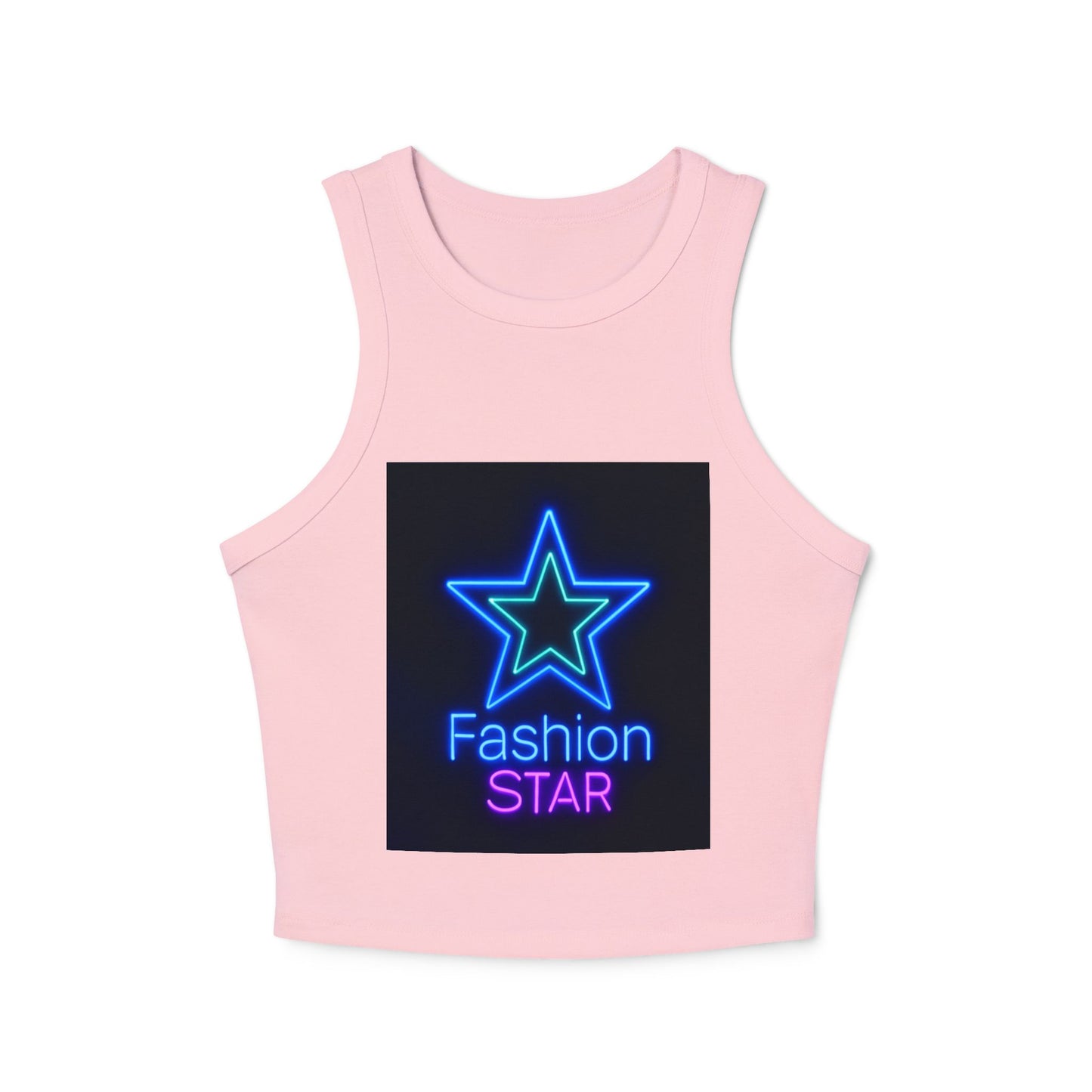 Fashion Star Racer Tank Top | Women's Crop Top, Trendy Summer Shirt, Casual Wear, Stylish Workout Top, Gift for Her